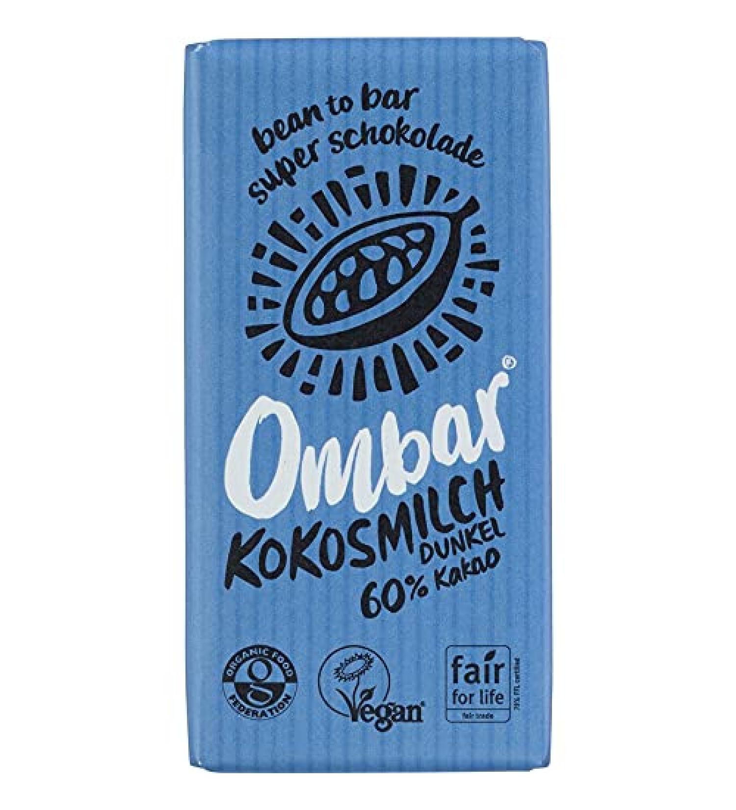OMBAR Ombar - Organic Raw Chocolate Dark Coconut Milk - 35g - Pack of 10
