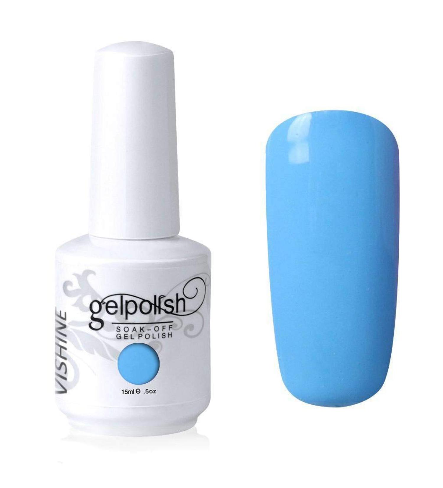 Vishine Nail Salon UV Manicure Polish Soak Off Gel Polish Nail Art Light Skyblue(626) #626 - Buy Online on GoSupps.com