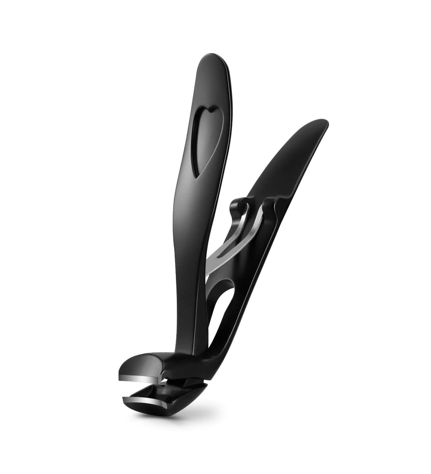 BEZOX Angled Head Nail Clippers for Seniors - Premium Steel Toenail Clipper with Catcher (Black) - Buy Online on GoSupps.com
