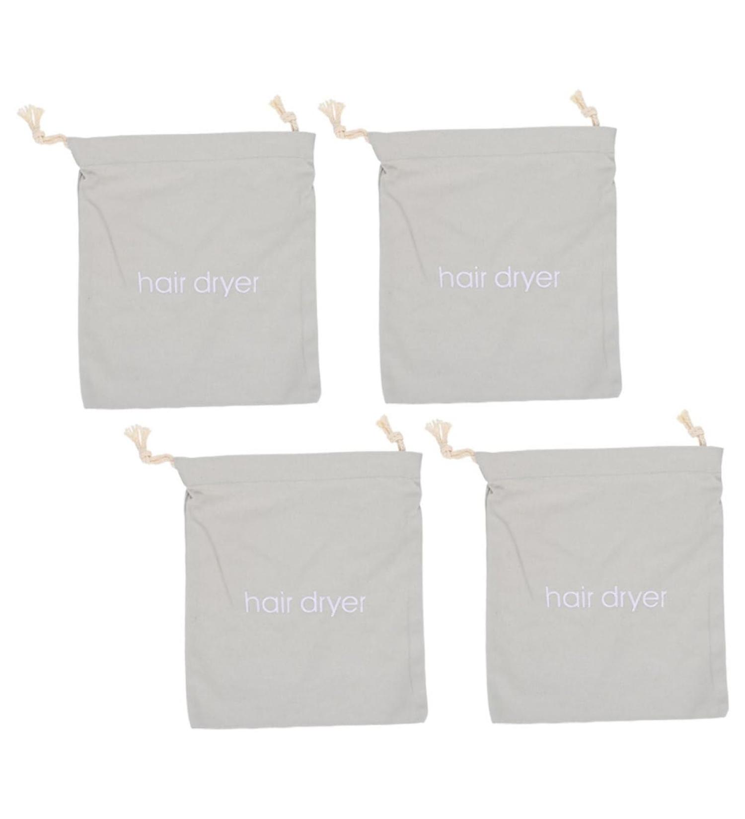 Outanaya 4pcs Hair Dryer Storage Bag Hairdryer Bags Drawstring Hair Dryer Bags Canvas Drawstring Bags Fabric 33.00X30.00X0.50CM Light Grey - Buy Online on GoSupps.com