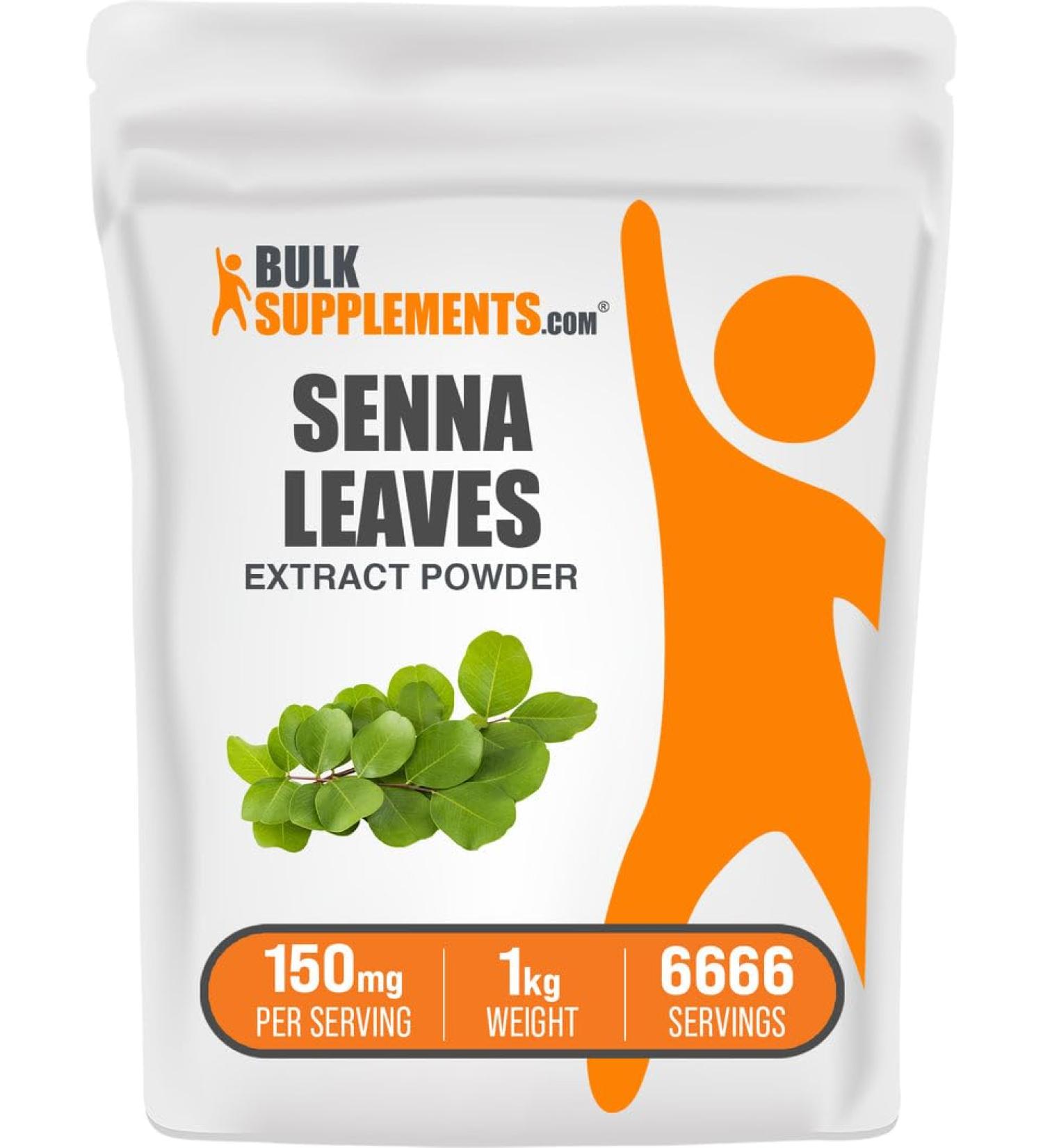 BulkSupplements.com Senna Leaf Extract - Senna Laxative Sourced from Cassia Angustifolia Leaves - Gluten Free 150mg per Serving 1kg (2.2 lbs) (Pack of 1) 2.2 Pound (Pack of 1)