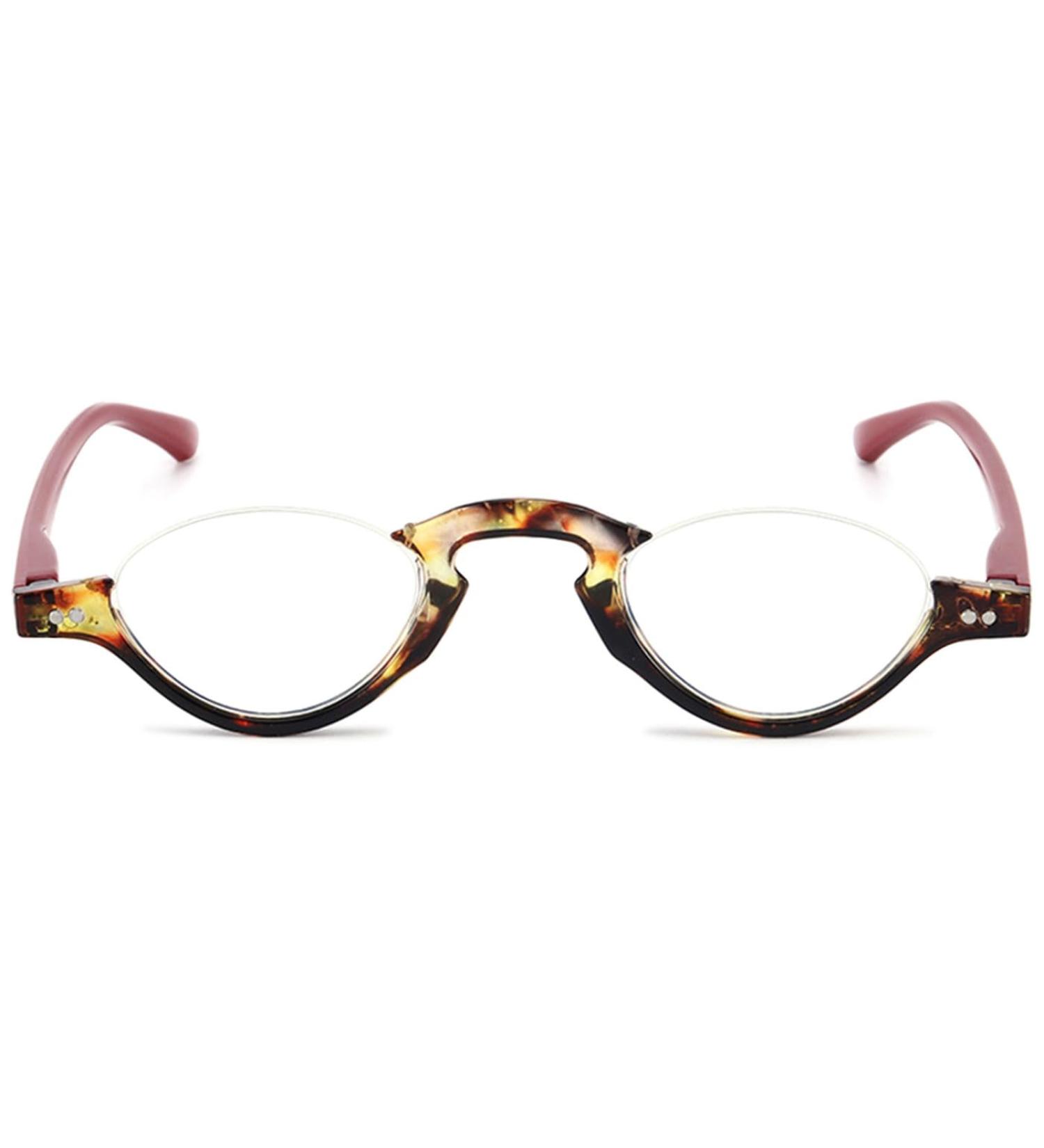 Shop Abetos Retro Half Moon Reading Glasses for Men & Women - Anti Blue Light Spring Hinge Floral Filter - Fashionable 3.0x Semi-Frame Computer Glasses - Buy Online on GoSupps.com