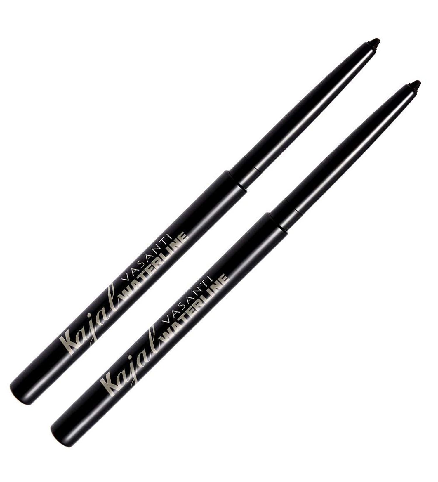 VASANTI Kajal Waterline Eyeliner - Ophthalmologist Approved, Paraben-Free, Vegan-Friendly - Black (2pcs) - Buy Online on GoSupps.com