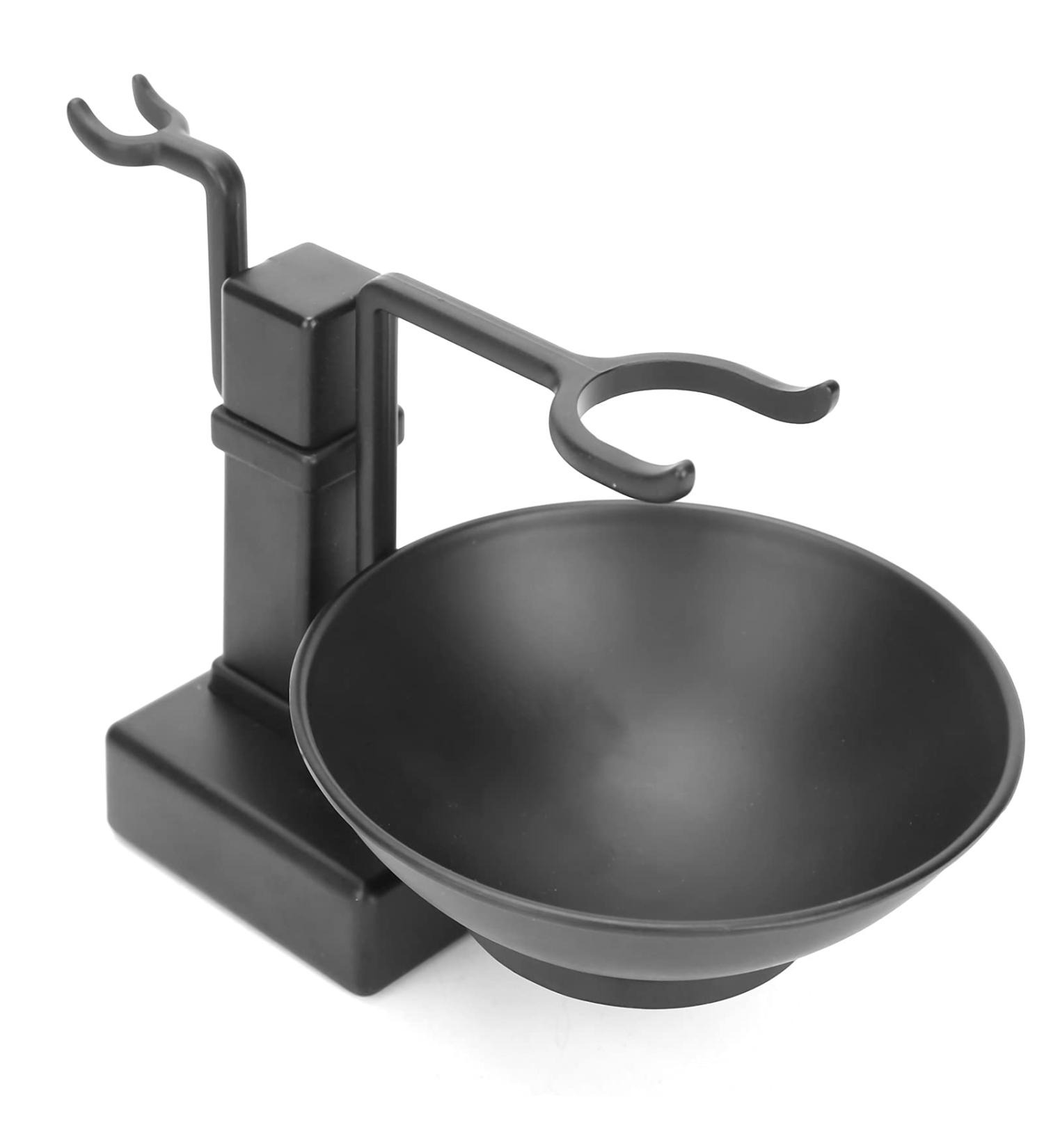 Premium Stainless Steel Shaving Brush Holder & Black Soap Dish Set for Men - Perfect Gift for Grooming - Buy Online on GoSupps.com