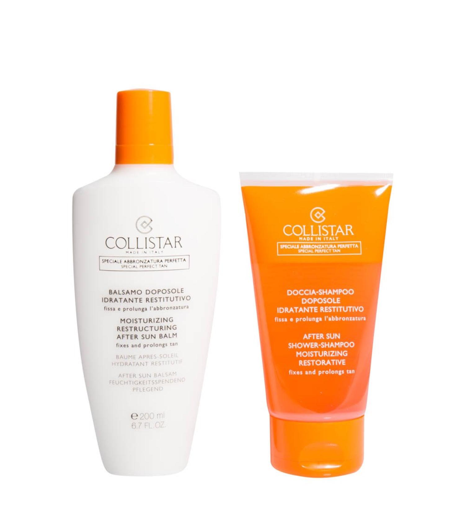 Collistar After-sun solar kit, reconstructive moisturizing balm 200 ml + gift after-sun shower shampoo 150 ml