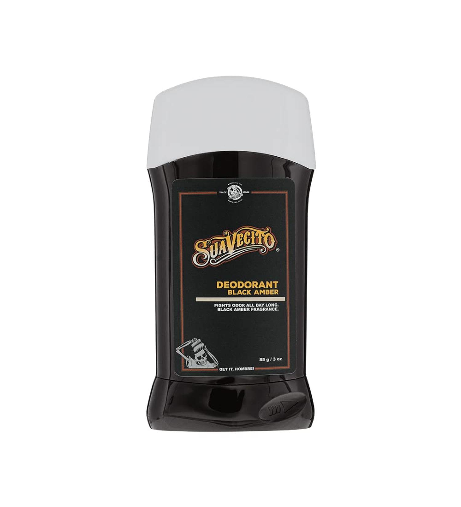 Suavecito Stick Deodorant Underarms Men's Grooming Aluminum Free Combats Odor All Day Long Black Amber 3 Ounce (Pack of 1) - Buy Online on GoSupps.com