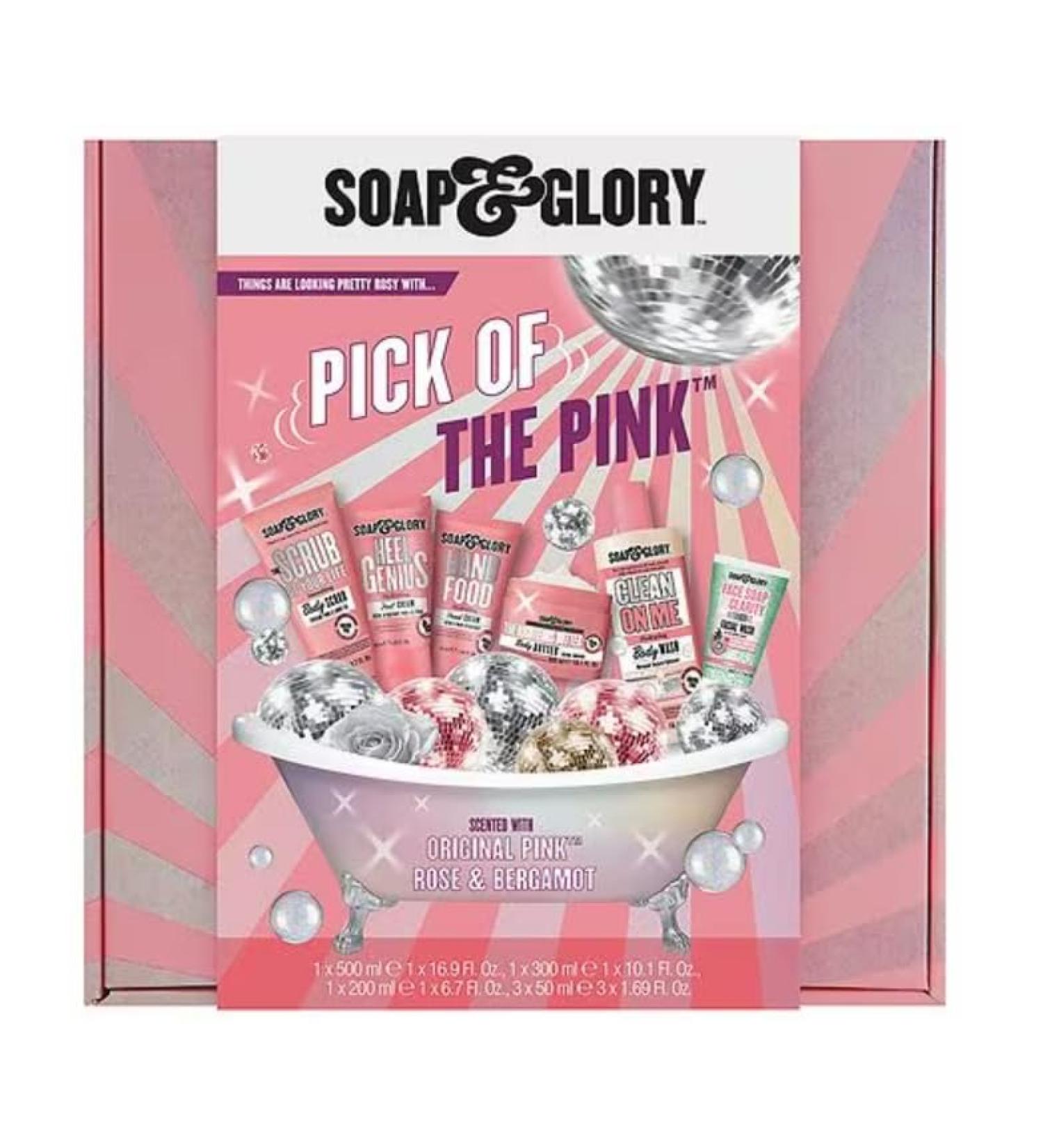 Shop Soap & Glory Pick of the Pink Gift Set - Original Pink Rose & Bergamot Collection | Heel Genius Hand Food Righteous Butter & More - International Shipping Available - Buy Online on GoSupps.com
