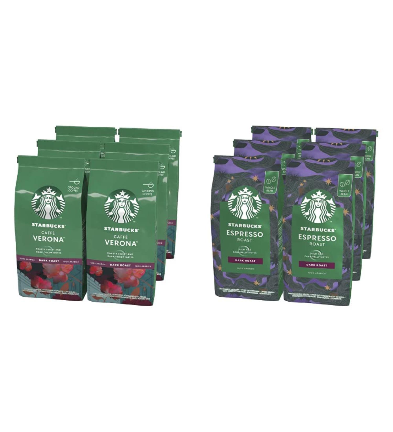 Buy Starbucks Espresso Roast Whole Beans & Caffe Verona Filter Coffee Bundle - Dark Roast 6x200g | International Shipping - Buy Online on GoSupps.com