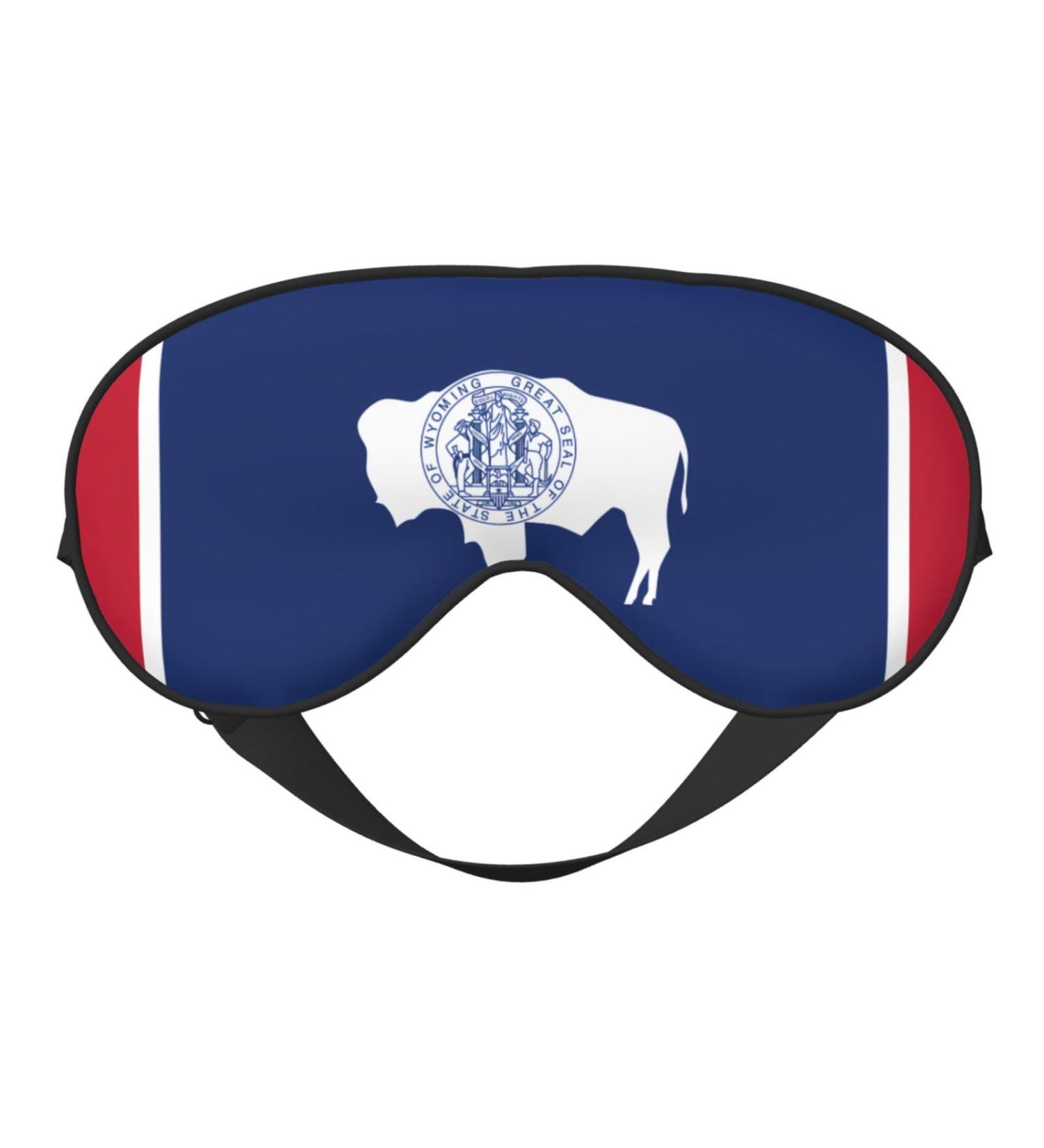 Wyoming State Flag Reversible Sleep Mask - Adjustable Polyester Eye Mask for Ultimate Comfort & Light Blocking - Perfect for Travel - Buy Online on GoSupps.com