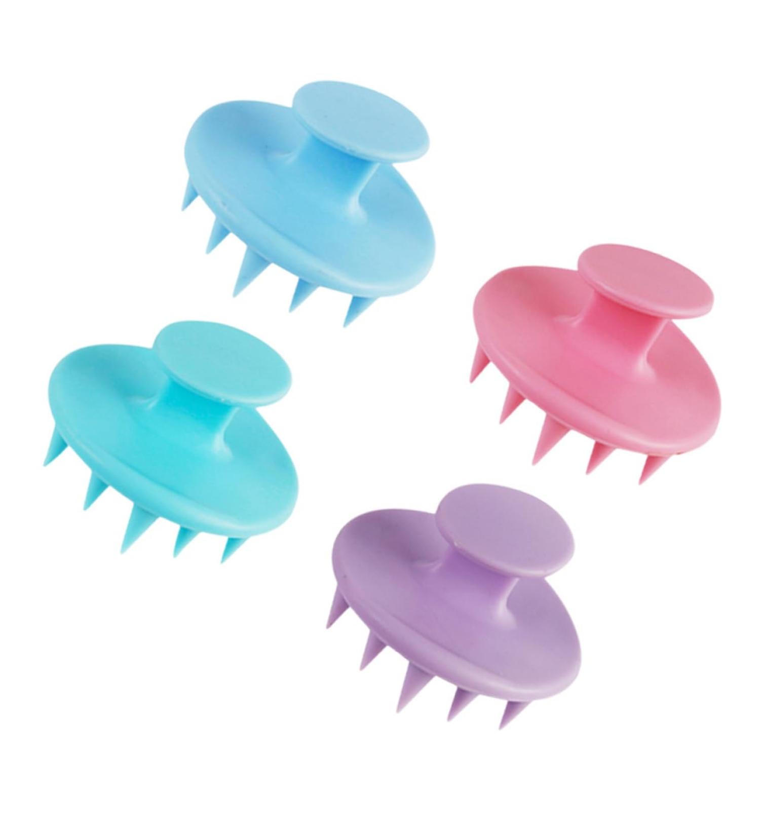 Combined Silicone Shampoo Brush Set - 4 in 1 Hair & Scalp Cleaning Massage Brushes for Healthy Hair Care - Buy Online on GoSupps.com