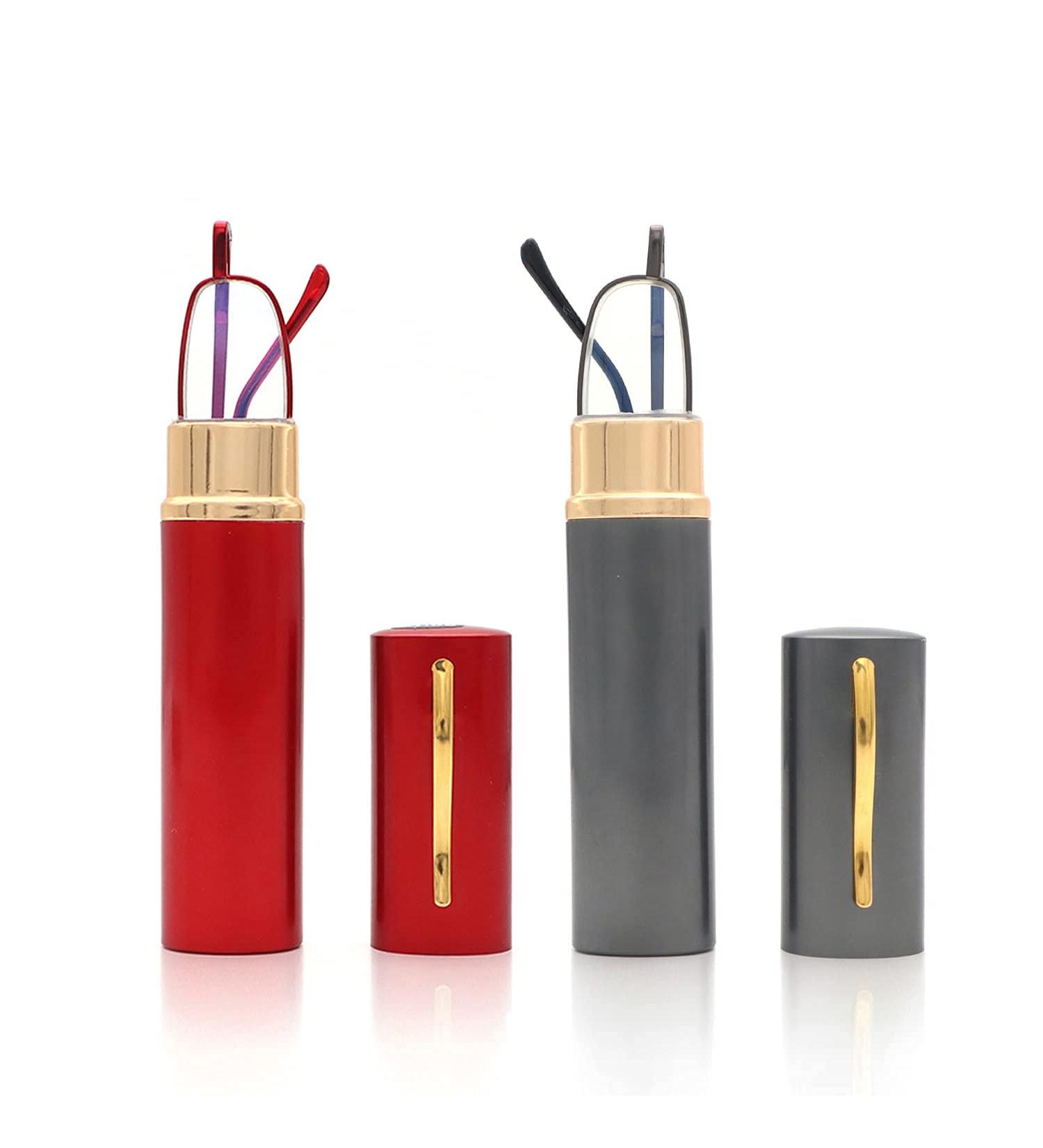 Shop 2-Pack Blue Light Blocking Reading Glasses for Women - Compact Slim Pocket Readers +2.50 Diopters with Spring Hinge & Portable Pen Clip Case - Buy Online on GoSupps.com