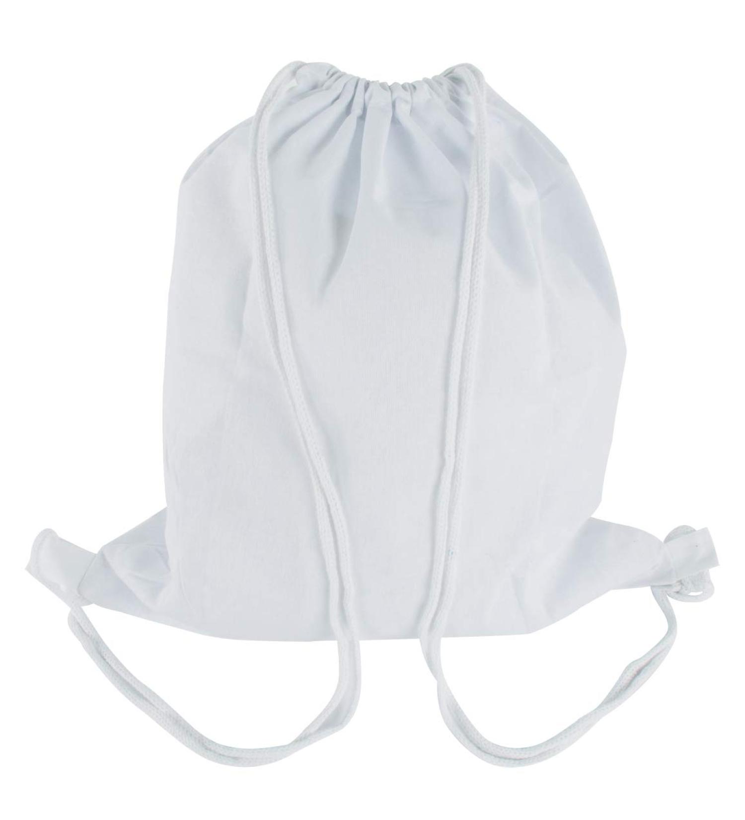 Rayher Hobby 38693102 leisure/sports/gym bag with drawstring 38 x 42 cm white bag backpack