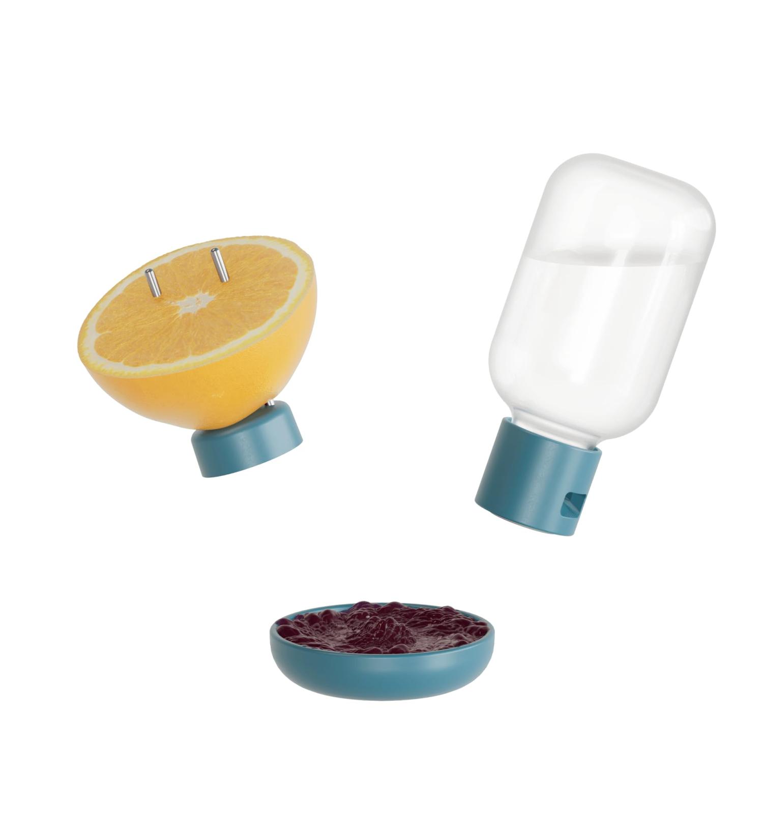 Bird Buddy Original 3-in-1 Feeding Set | Water Fountain Fruit Skewer & Jelly Tray - Blue Color | International Shipping - Buy Online on GoSupps.com