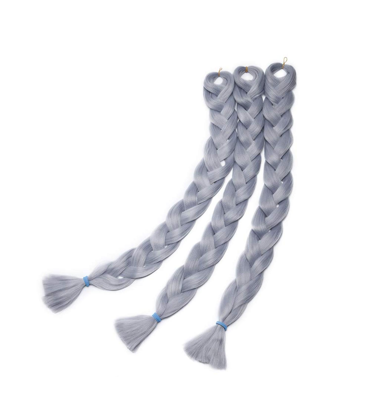 SEGO 41 Braid Extensions - Synthetic Crochet Braiding Hair 165g/Bundle Gray - 3 Pieces for Stunning Styles - Buy Online on GoSupps.com