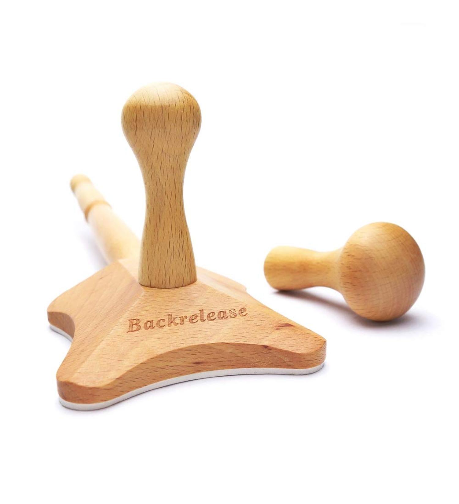 Back Release Trigger Point Massager - Wooden Acupressure Stick for Whole Body Pain Relief Tension & Fascia Care | International Shipping - Buy Online on GoSupps.com