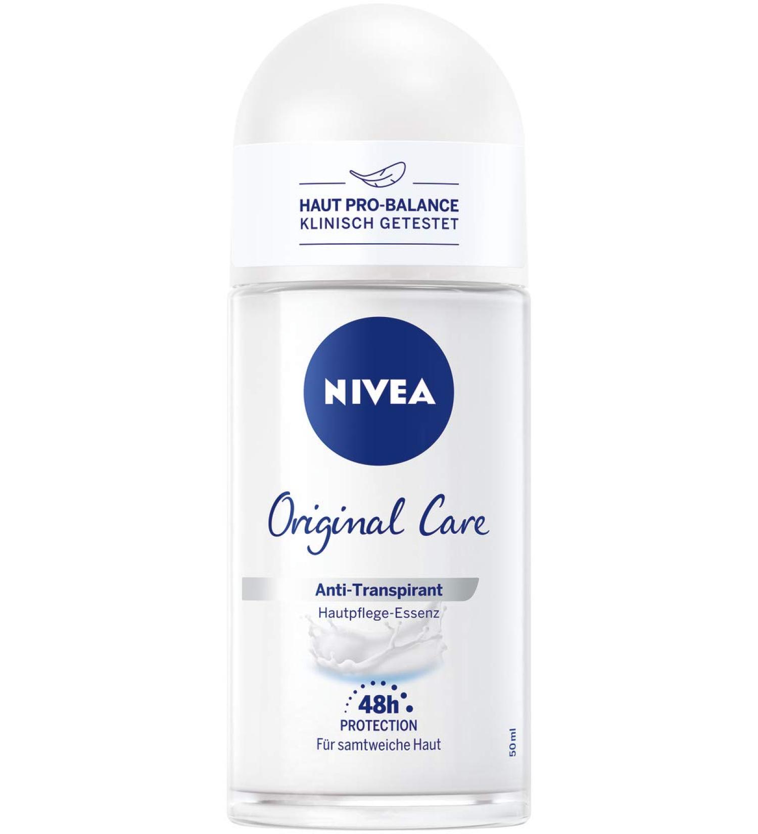 Nivea Original Care Antiperspirant Roll-On 50ml - Long-lasting Protection - Buy Online on GoSupps.com