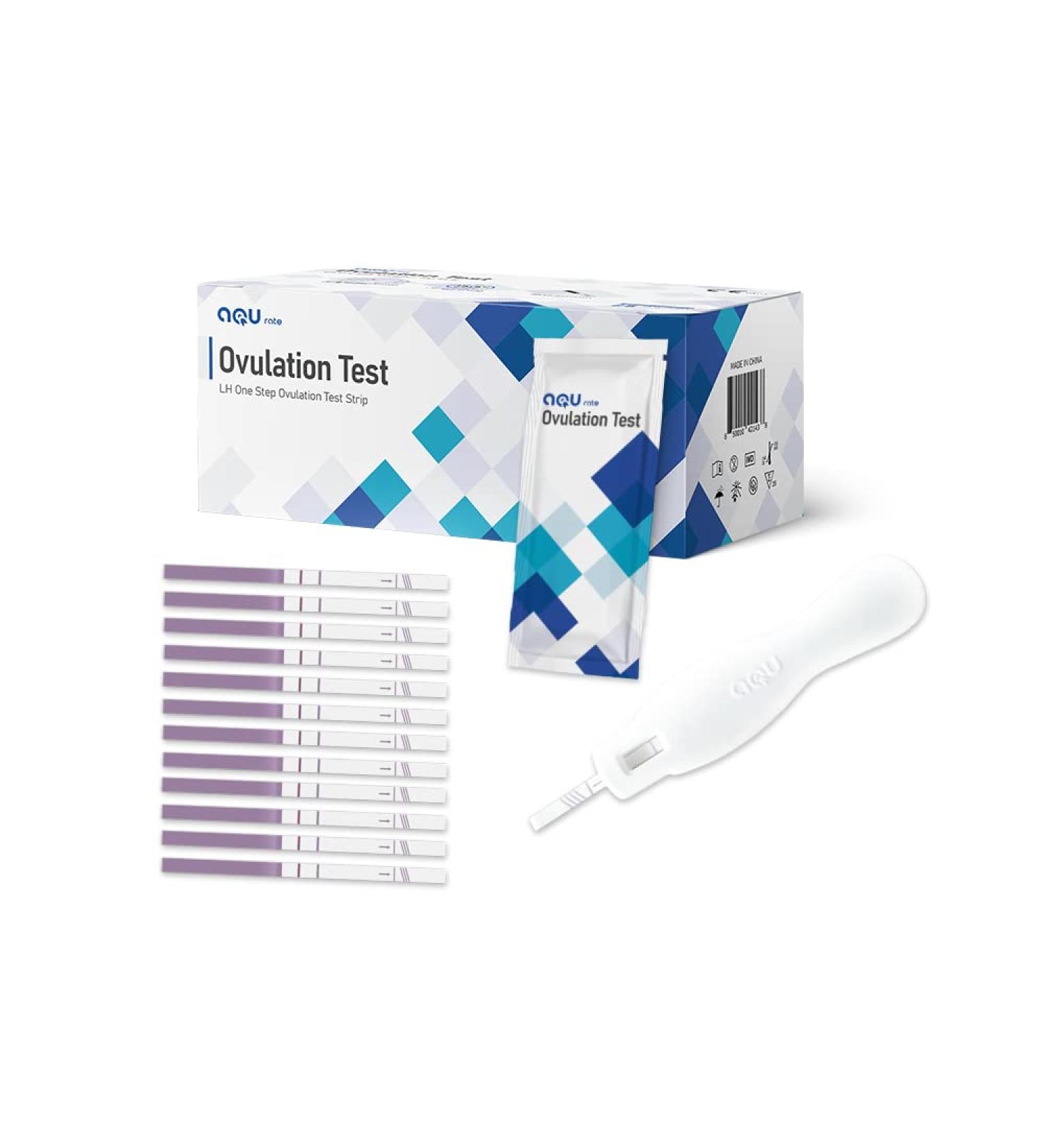 AQU Rate LH Ovulation Test Strips 25 Count - 99% Accuracy Rapid Result Predictor Kit for Women - Monitor Ovulation Period - Buy Online on GoSupps.com