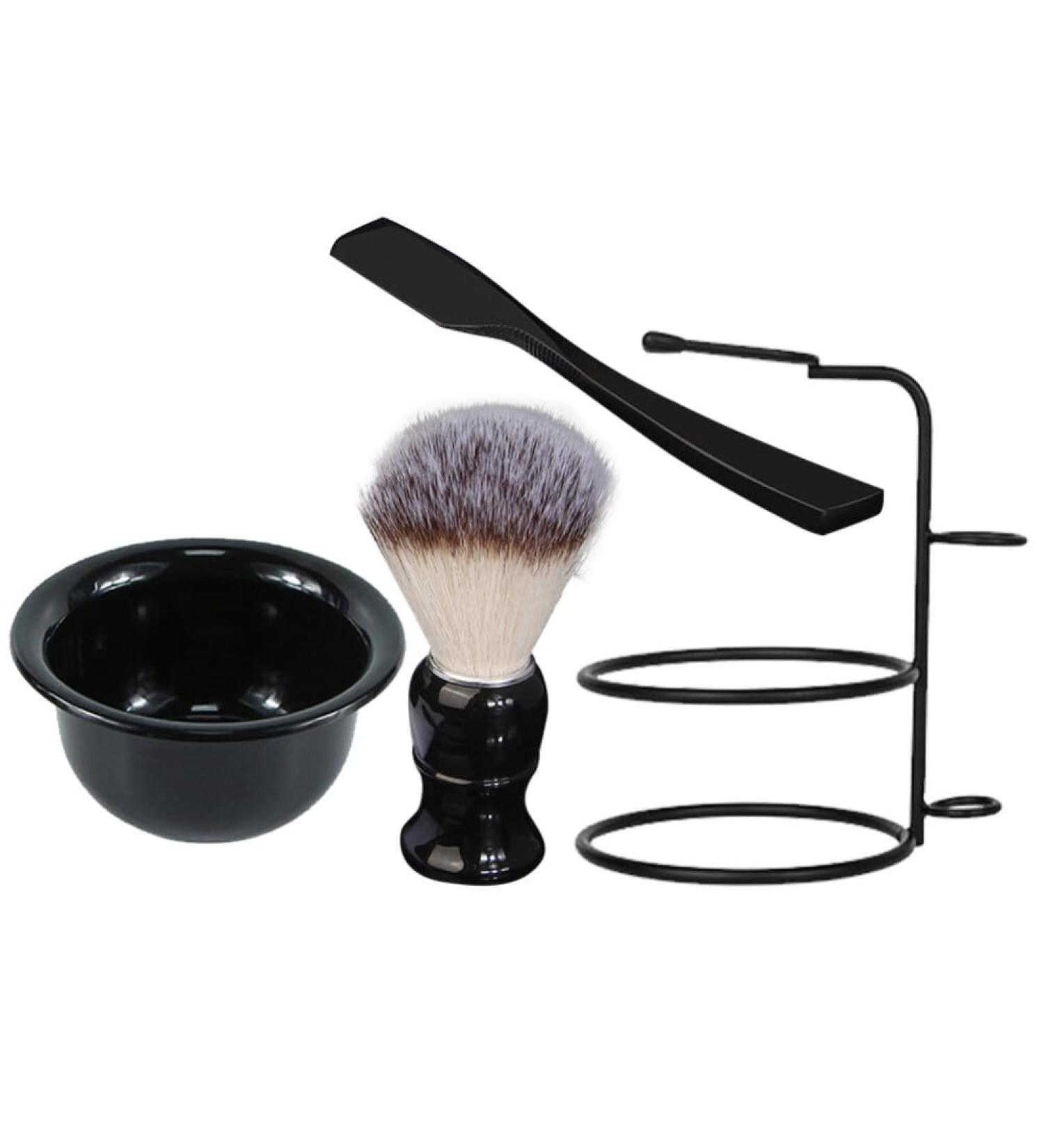 FOMIYES 3-in-1 Cleaning Brush Shaving Kit for Men - Shaving Brush Bowl Razor & Holder - Premium Male Grooming Set - Buy Online on GoSupps.com