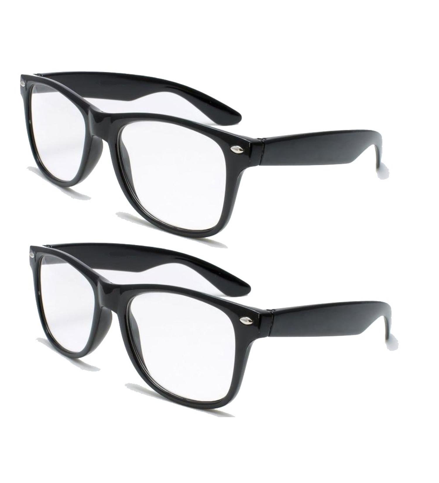 V.W.E. 2 Pairs Deluxe Reading Glasses - Comfortable Stylish Simple Readers Magnification (2 black pair 1.75 x)