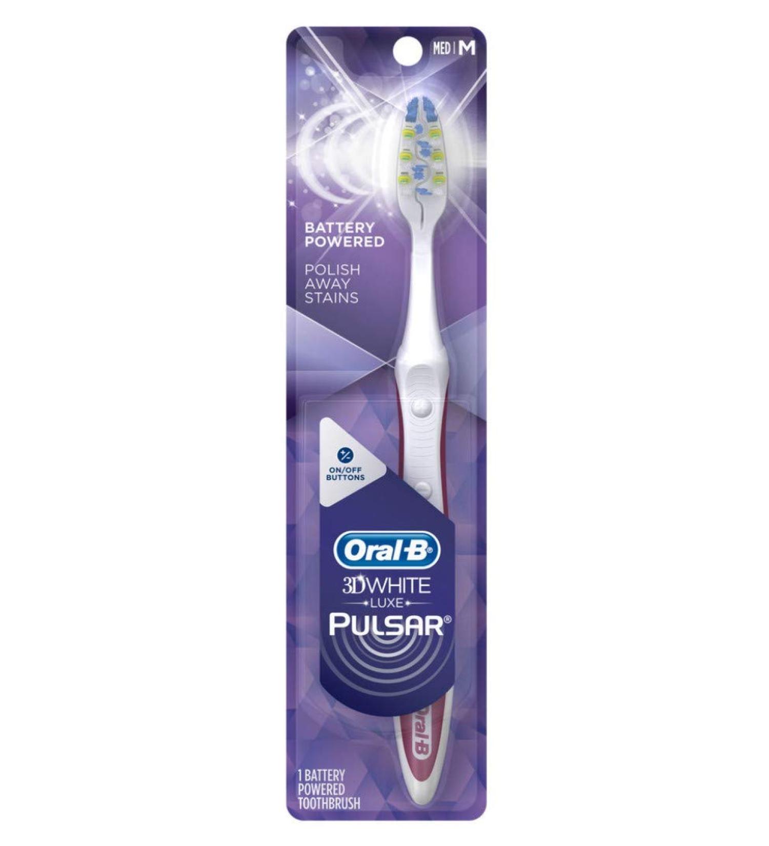 Oral-B Toothbrush Pulsar Medium 3D White (Battery) (6 Pack)