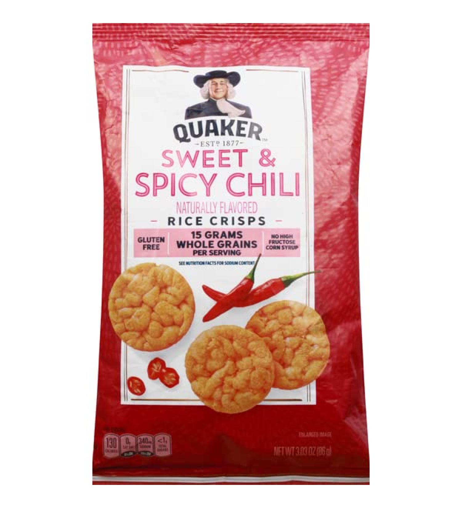 Quaker Rice Crisps Pack of 4 - Sweet & Spicy Chili Flavor - 3.03 oz Bags - Buy Online on GoSupps.com