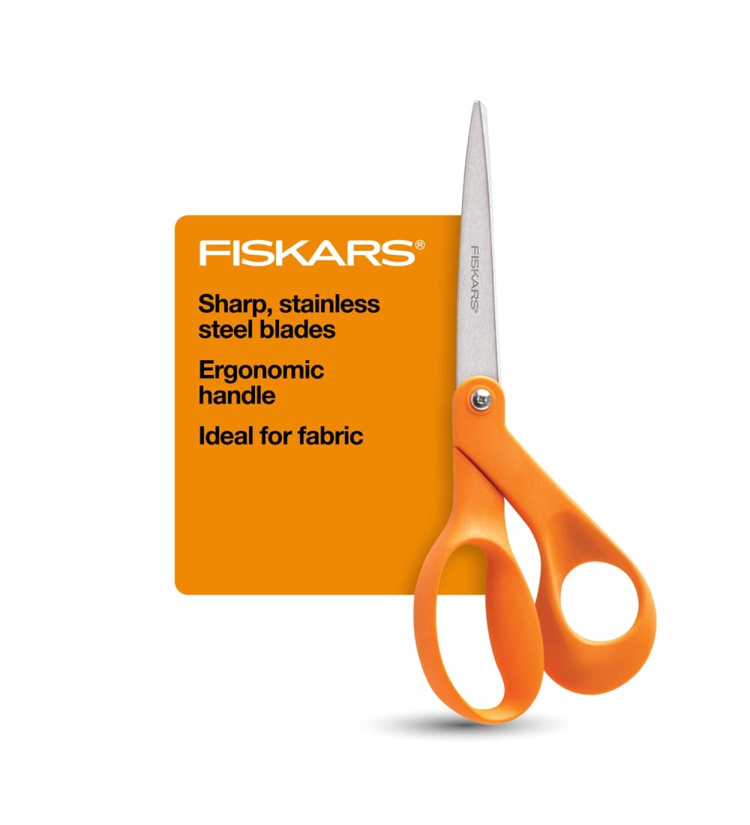 Fiskars The Original Handled Scissors  8 Inch  Crafting  Paper Cutting  Multi Surface Use  Orange - Buy Online on GoSupps.com