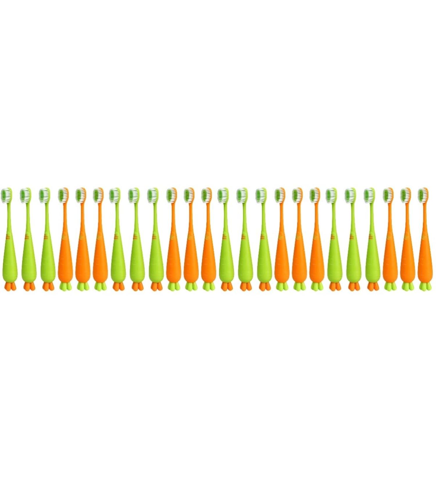 Frcolor 24 STK Cartoon Carrot Toothbrush Set - Soft Children's & Toddler Toothbrushes Finger Brushes for Babies Perfect for Mouth Cleaning & Travel - Buy Online on GoSupps.com