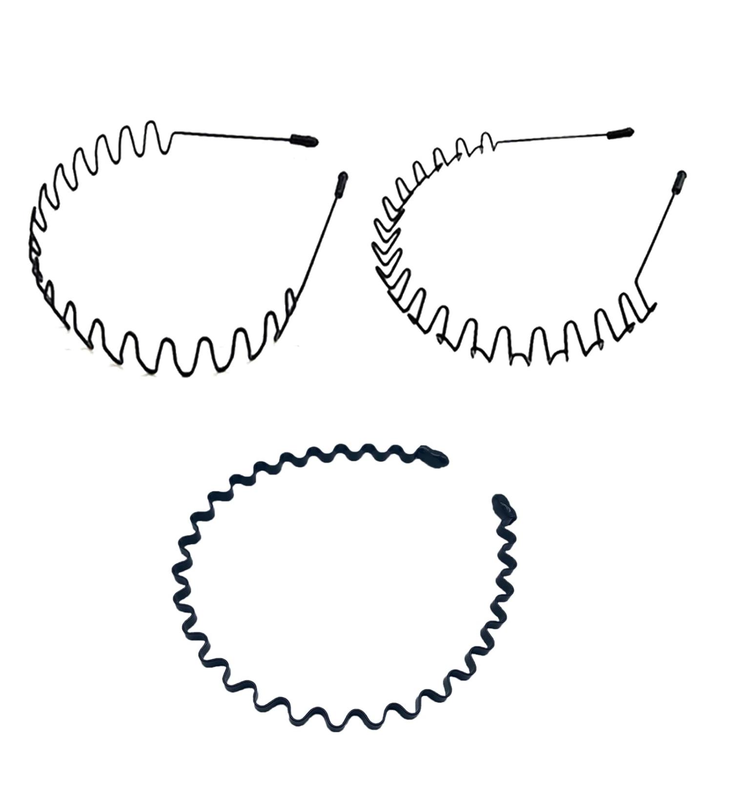 Mens Non-Slip Sports Hair Bands for Long Hair - Metal Hair Hoop for Outdoor & Daily Wear (3 Pack) - Buy Online on GoSupps.com