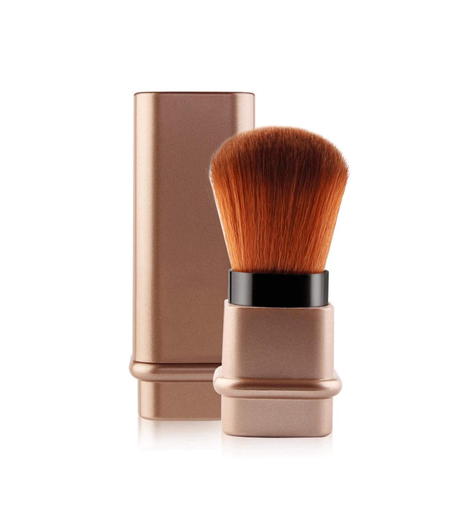 RN BEAUTY Retractable Kabuki Makeup Brushes - Golden | Professional Mineral Blending Buffing Brush with Cover - Buy Online on GoSupps.com