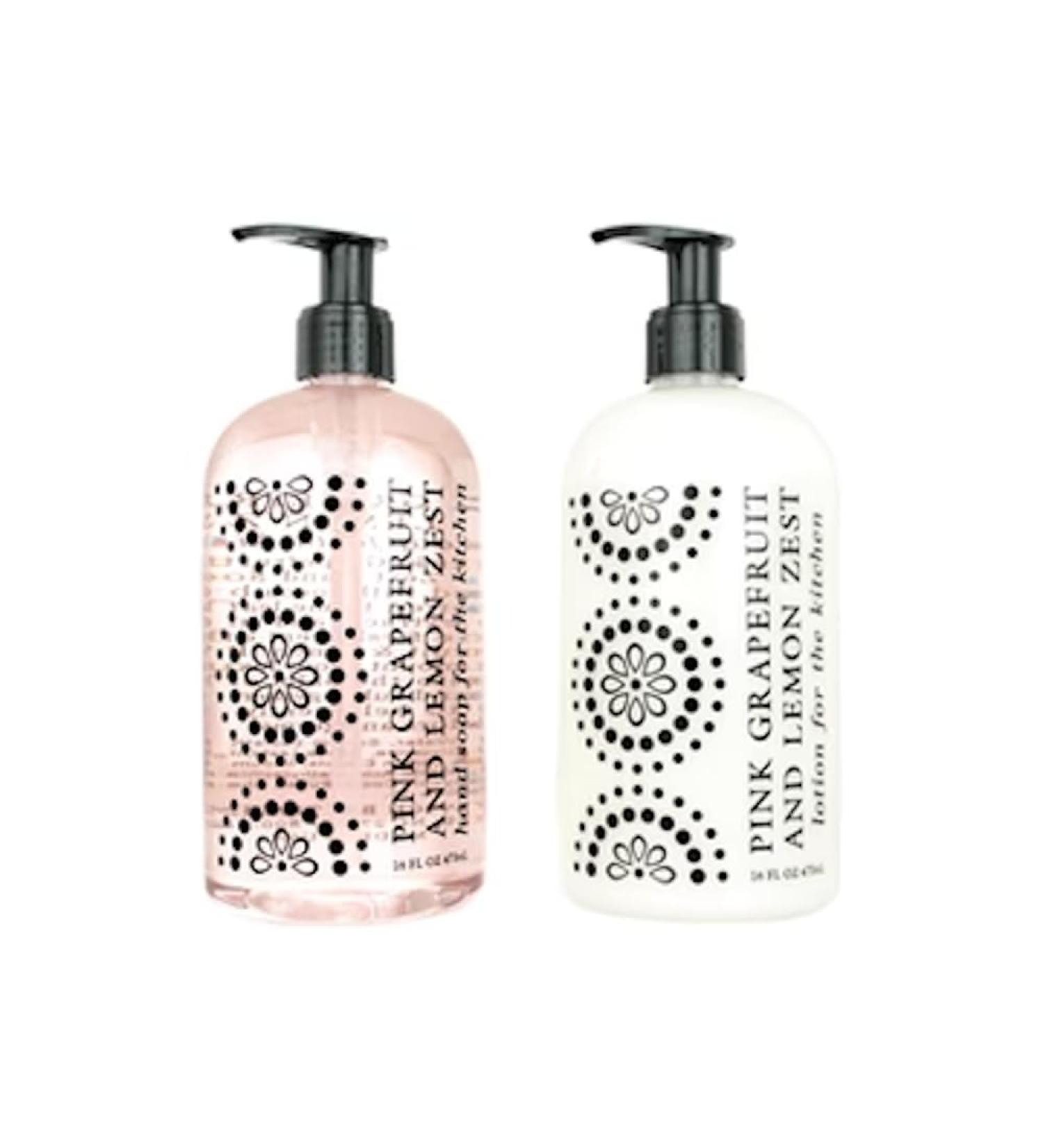 Greenwich Bay Kitchen Collection PINK GRAPEFRUIT / LEMON ZEST Scented Liquid Hand Soap & Lotion Combo with Shea Butter - 16 fl oz Pump Bottles