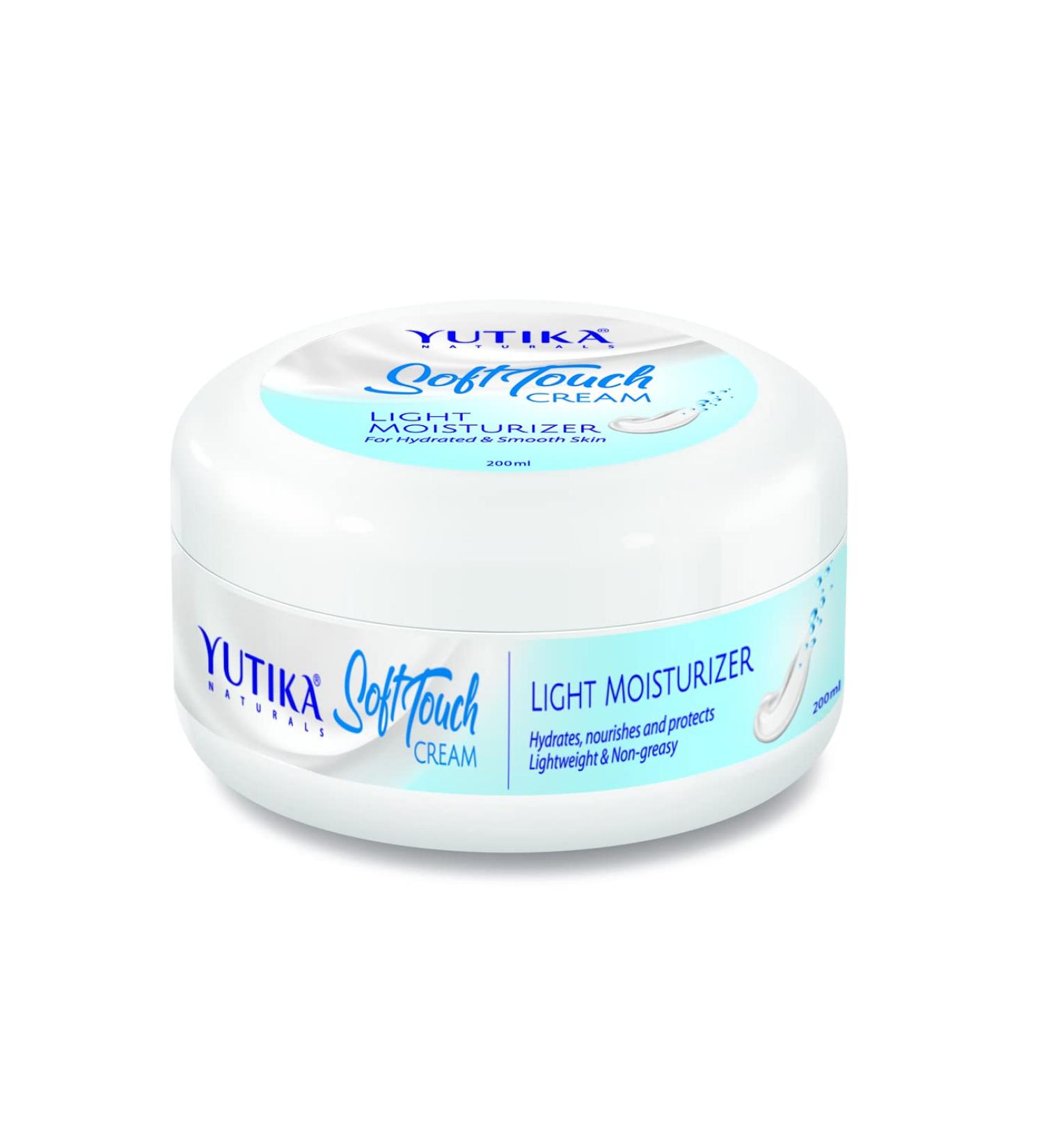 Yutika Softtouch Light Moisturizer Cream for Face & Skin - 200ml | Hydrating & Lightweight Formula for All Skin Types - Buy Online on GoSupps.com