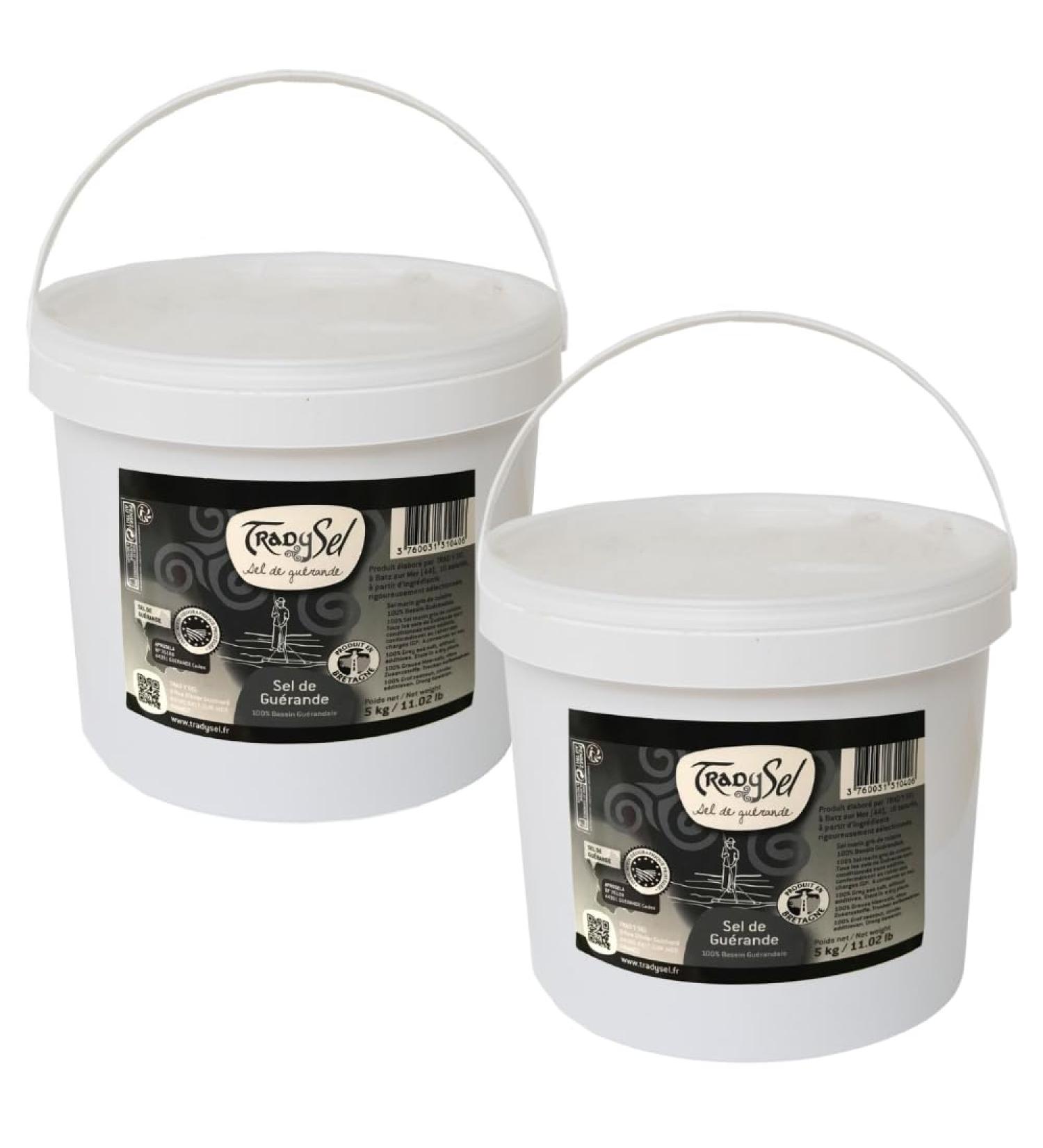 Guerande Coarse Grey Salt 5kg x 2 Buckets - Buy Online on GoSupps.com