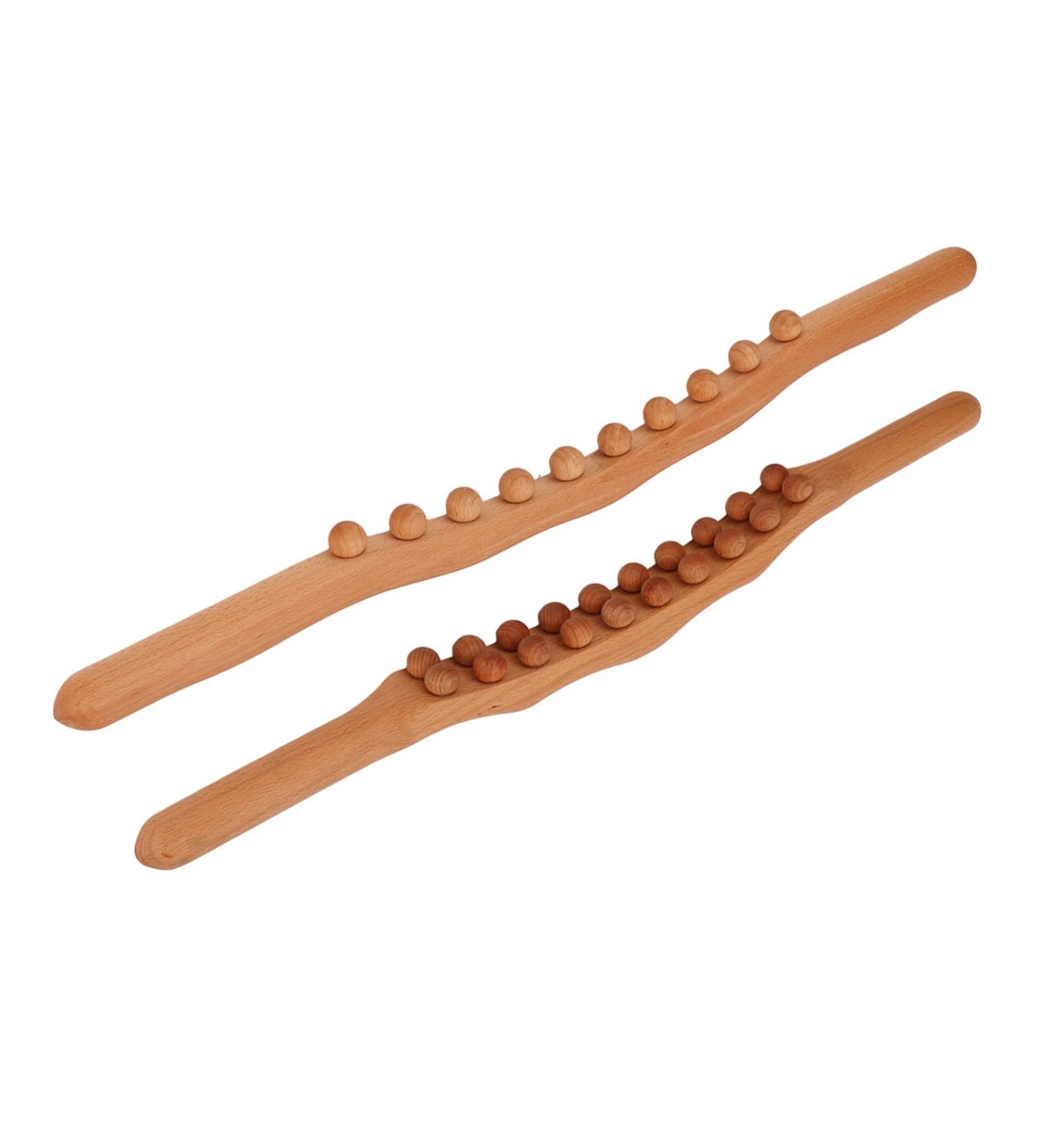 Buy Gua Sha Stick Set - 2 Wooden Massage Tools for Neck & Shoulder Relief | Relax & Rejuvenate - Buy Online on GoSupps.com