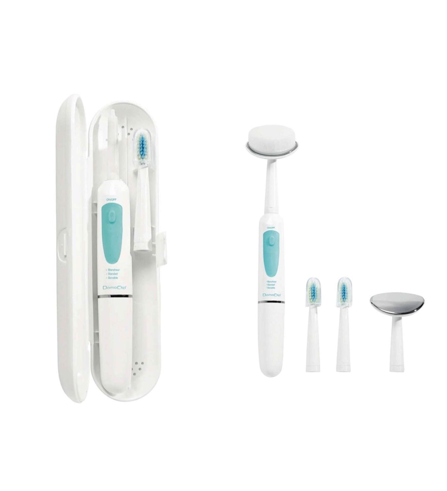 Electric Toothbrush & Facial Cleaning Brush Set | 2 Brush Heads & Travel Case - Best for Oral & Skin Care - Buy Online on GoSupps.com
