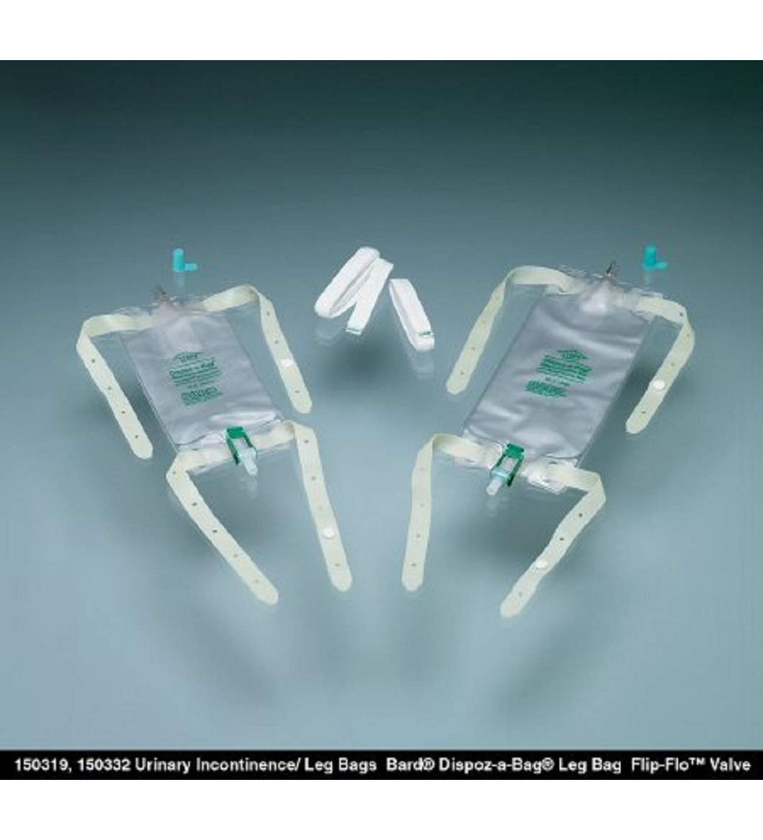 57150432BX - Dispoz-a-Bag Leg Bag with Flip-Flo Valve, 32 oz. (4 Leg Bags 1 Pair Fabric Leg Straps)