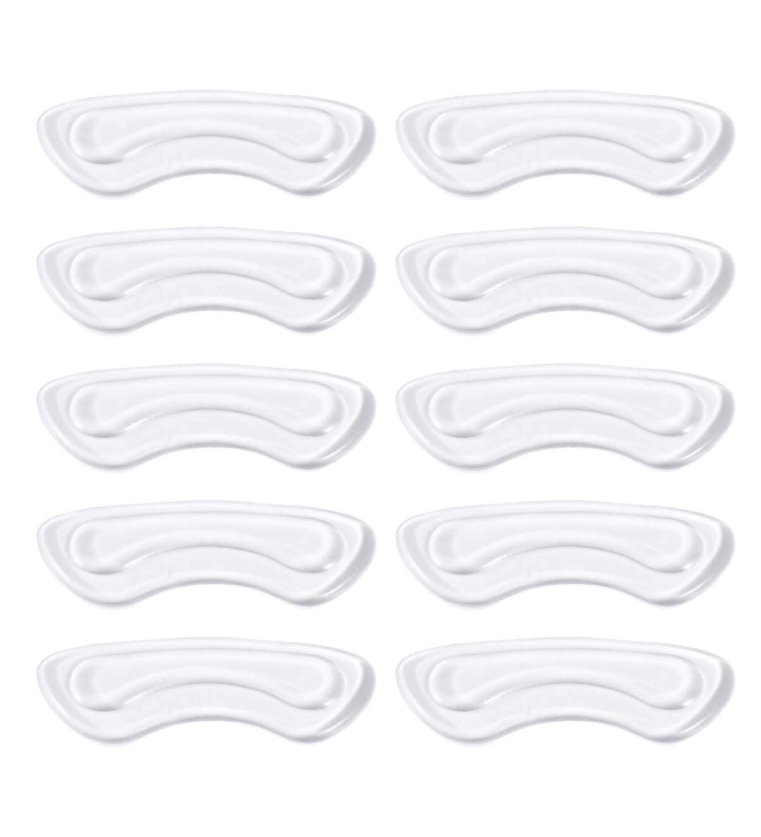 10 Pack Silicone Heel Pillow Pads - Clear Gel Self-Adhesive Shoe Grips & Insoles for Women's Foot Care - Buy Online on GoSupps.com