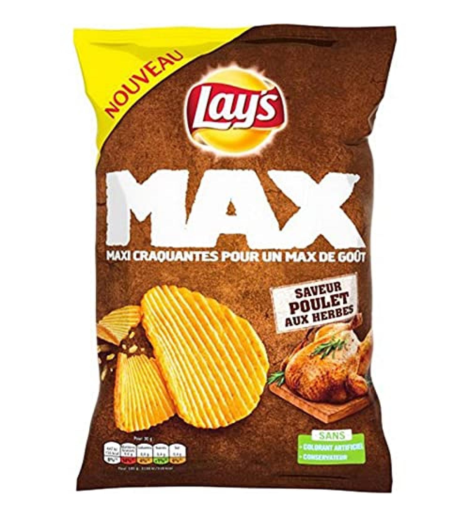 Lay's Lay's Max Cracking Chips for Max Flavour Chicken with Herbs 120g (Pack of 6)