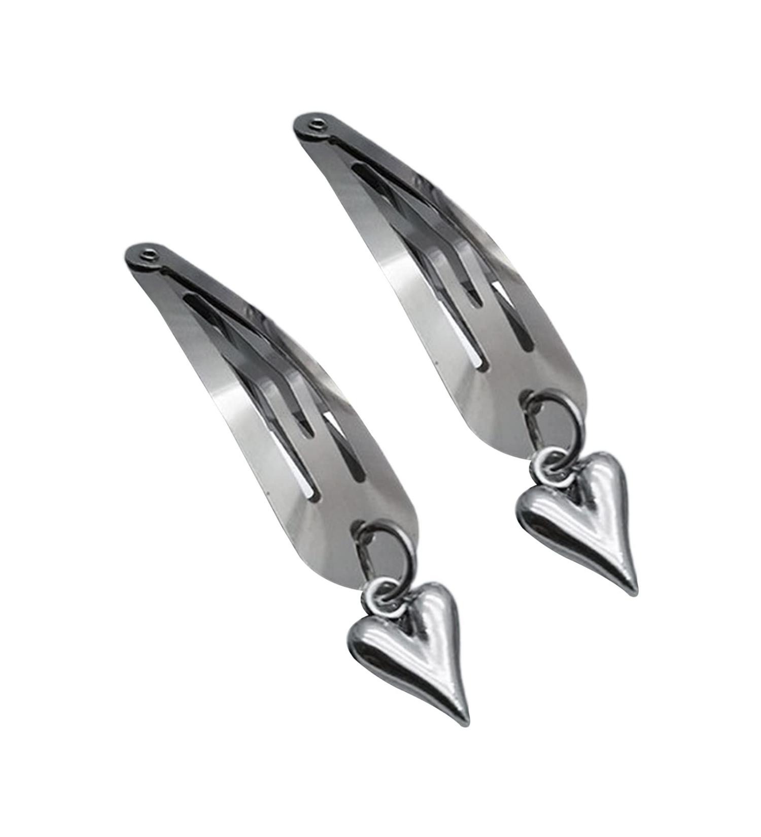 Silver Leaf Clip Hairpin Y2K Cute Barrette Heart Hair Clip Fashion Hairpin Headwear Girl Hair Accessoires Metal Bangs Clip Hairpin Hair Accessories Clip - Buy Online on GoSupps.com