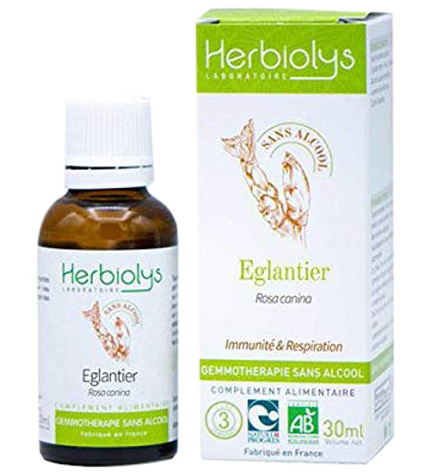 Herbiolys Alcoholfree bud macerate Heather Rosa canina Immunity & Breathing Organic Gemmotherapy 30 ml Heather 30 ml
