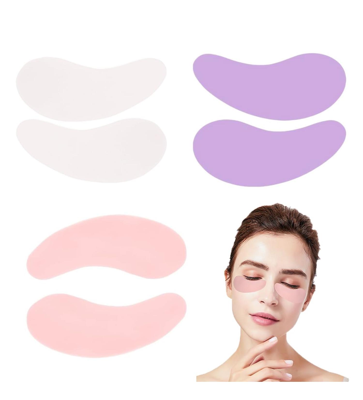 3 Pairs Silicone Reusable Eye Patches | Anti-Aging Under Eye Masks for Fine Lines & Wrinkles (Pink White Purple) - Shop Now - Buy Online on GoSupps.com