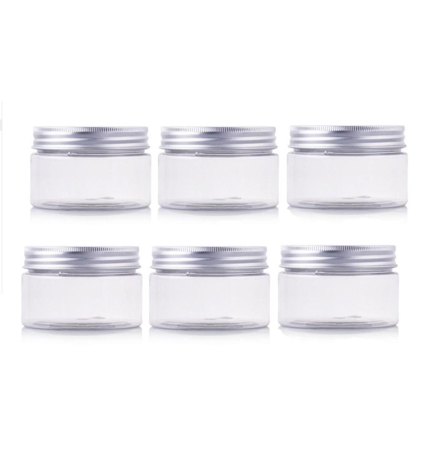 Empty PET Cosmetic Containers with Aluminum Caps 50g/100g/150g Perfect for Creams Lotions & Makeup - Pack of 6 - Buy Online on GoSupps.com