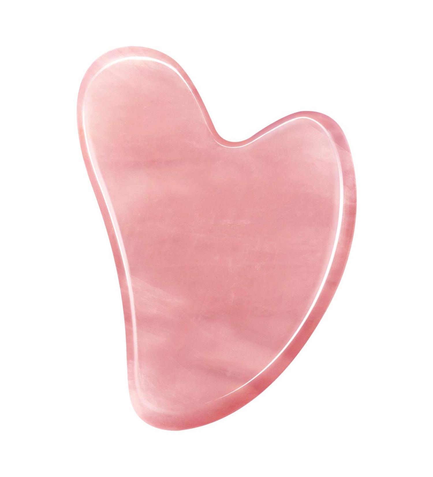 Rose Quartz Gua Sha Tool for Facial Microcirculation - Authentic Pink Stone for Preventing Wrinkles and Boosting Complexion Radiance - Buy Online on GoSupps.com