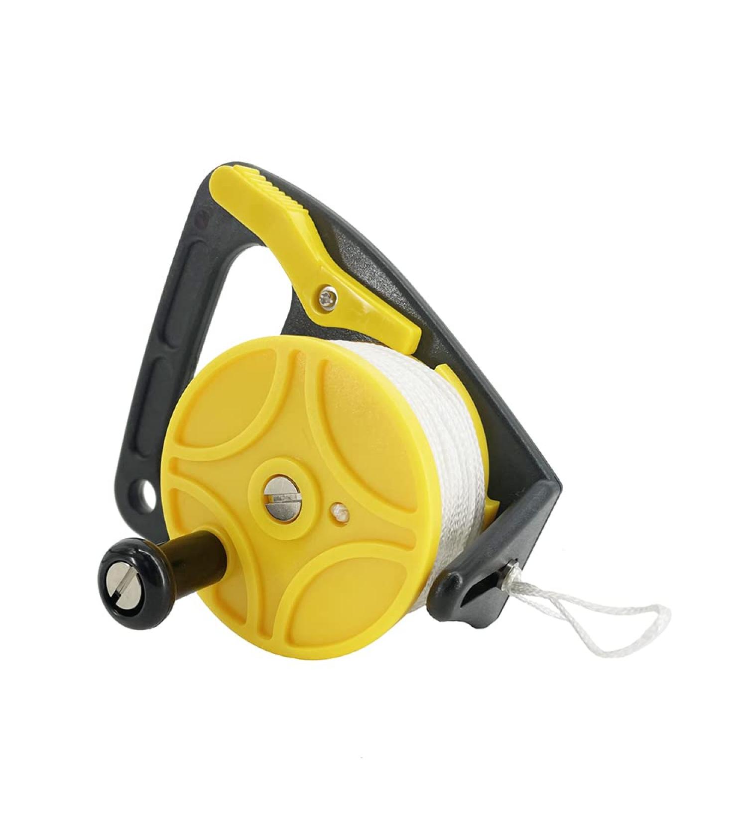 Scuba Diving Reel with Thumb Stopper for Safe Underwater Snorkeling and Spearfishing | 46m Yellow - Buy Online on GoSupps.com