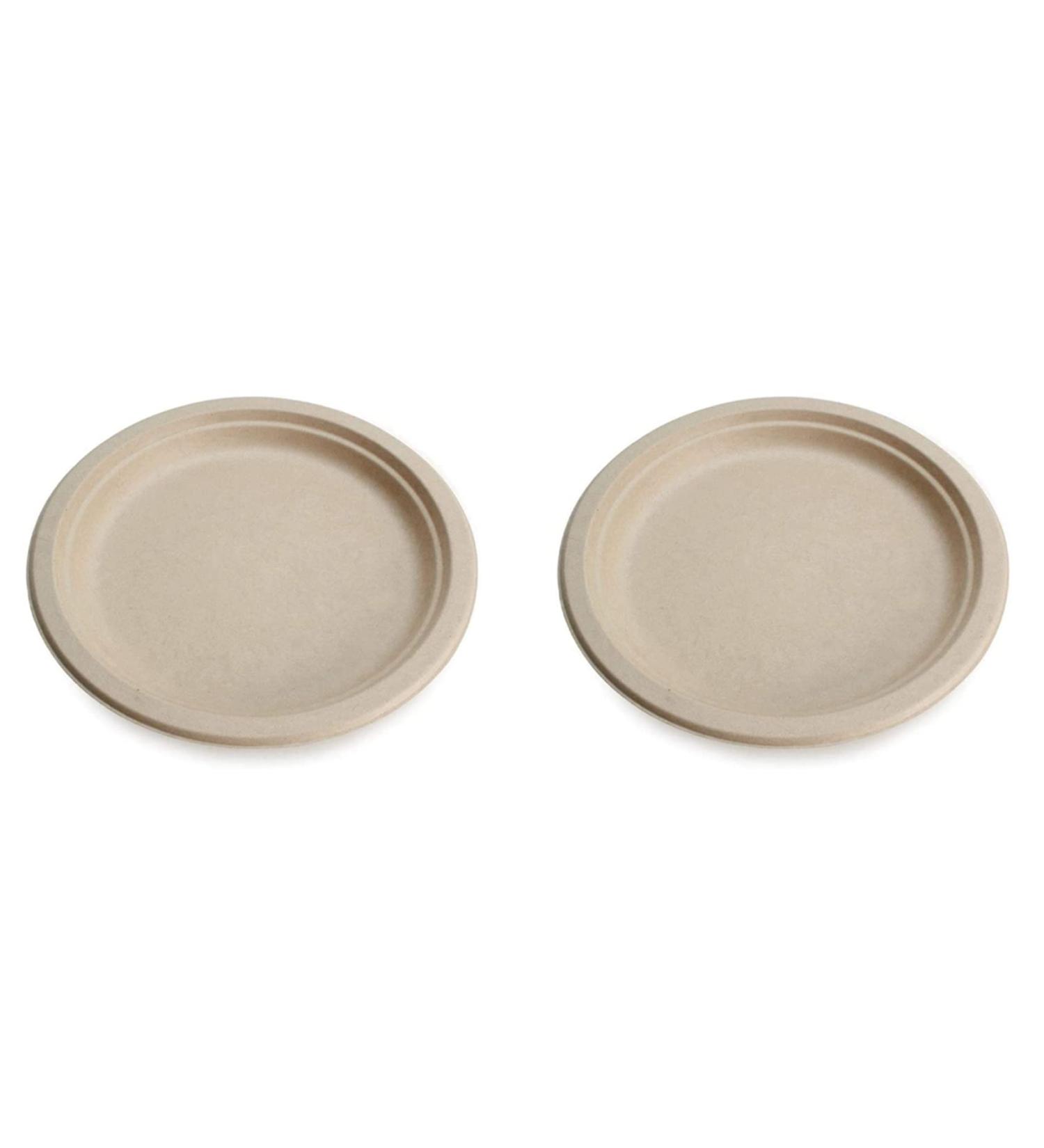 Clisted 100% Compostable Disposable Paper Plates Bulk 9 Inch 100 Pack Bamboo Plates Eco Friendly Biodegradable - Buy Online on GoSupps.com