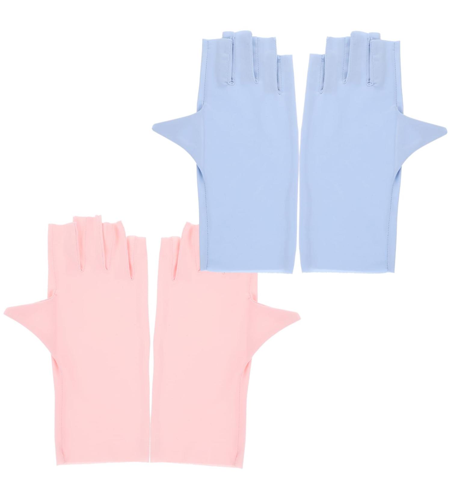 minkissy 2 Pairs Half Finger Gloves Safety Gloves Anti Uv Gloves Manicure Gloves Sun Gloves Pink Gloves Uv Gloves for Manicure Anti-uv Gloves for Gel Nails Sun Protection Nail Lamp Nylon 21x12x0.1cm As Shown1 - Buy Online on GoSupps.com