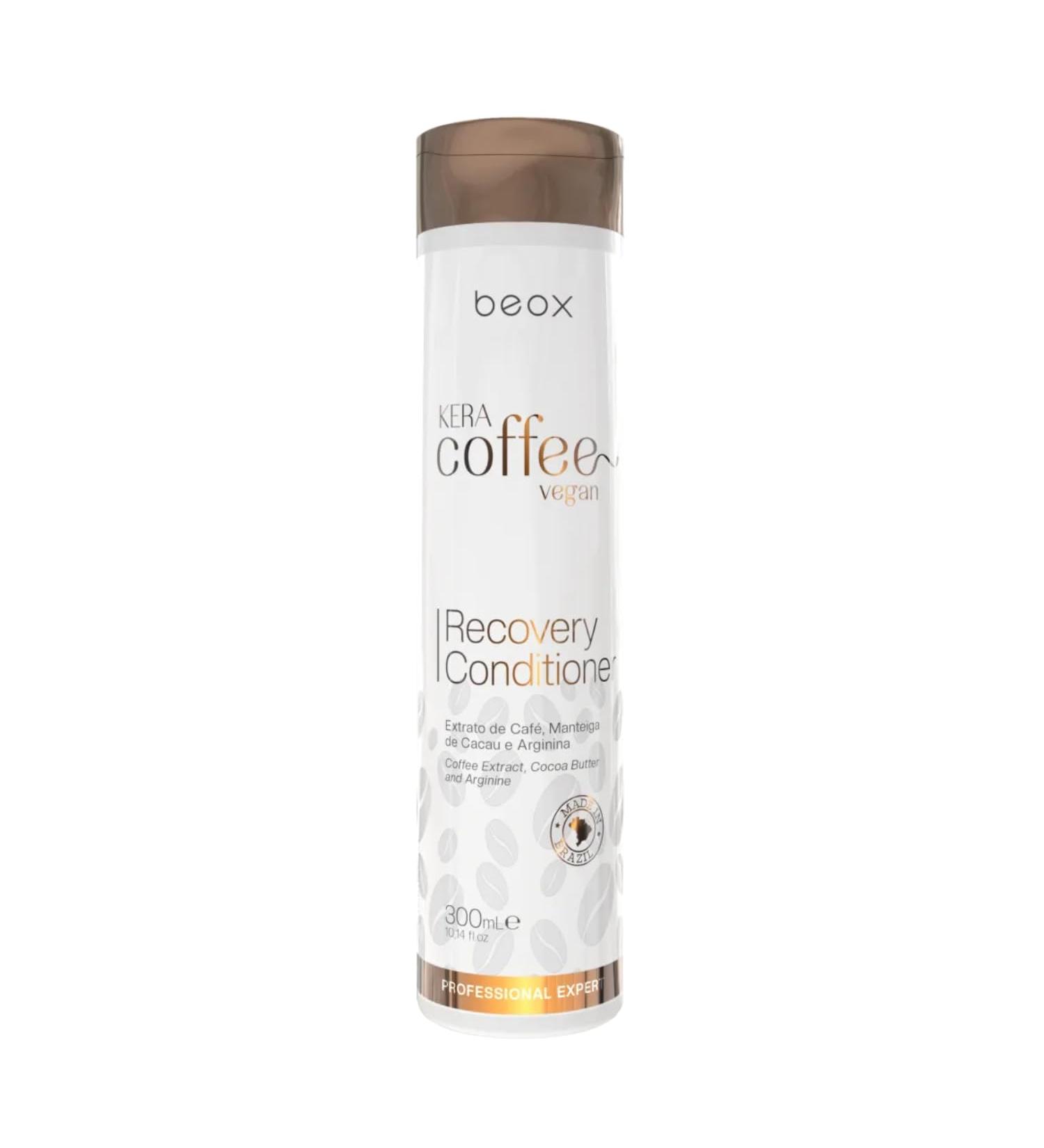 Vegan moisturizing conditioner |Organic coffee extracts plus coconut oil and aloe vera |300 ml bottle |Keracoffee Recovery Conditioner |Beox Professional (300 ml)