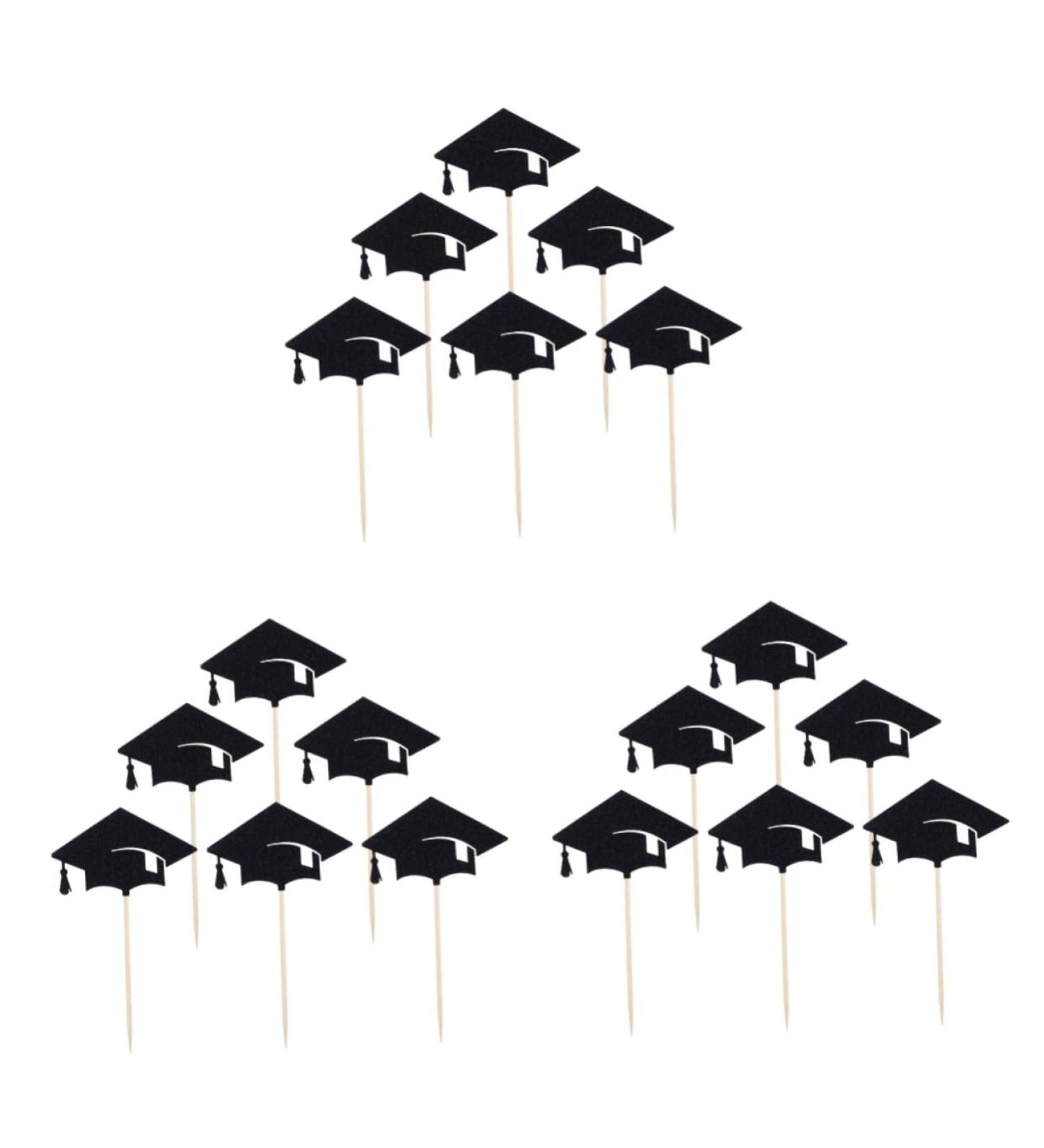 Alipis 18 Pcs Cupcake Topper Graduation Cap Topper Blaclight Party Supplies Blacklig Ken Doll Clothes Graduation Hats DIY Scratch off Cards Noire Cupcakes Graduation Cake Topper Props - Buy Online on GoSupps.com