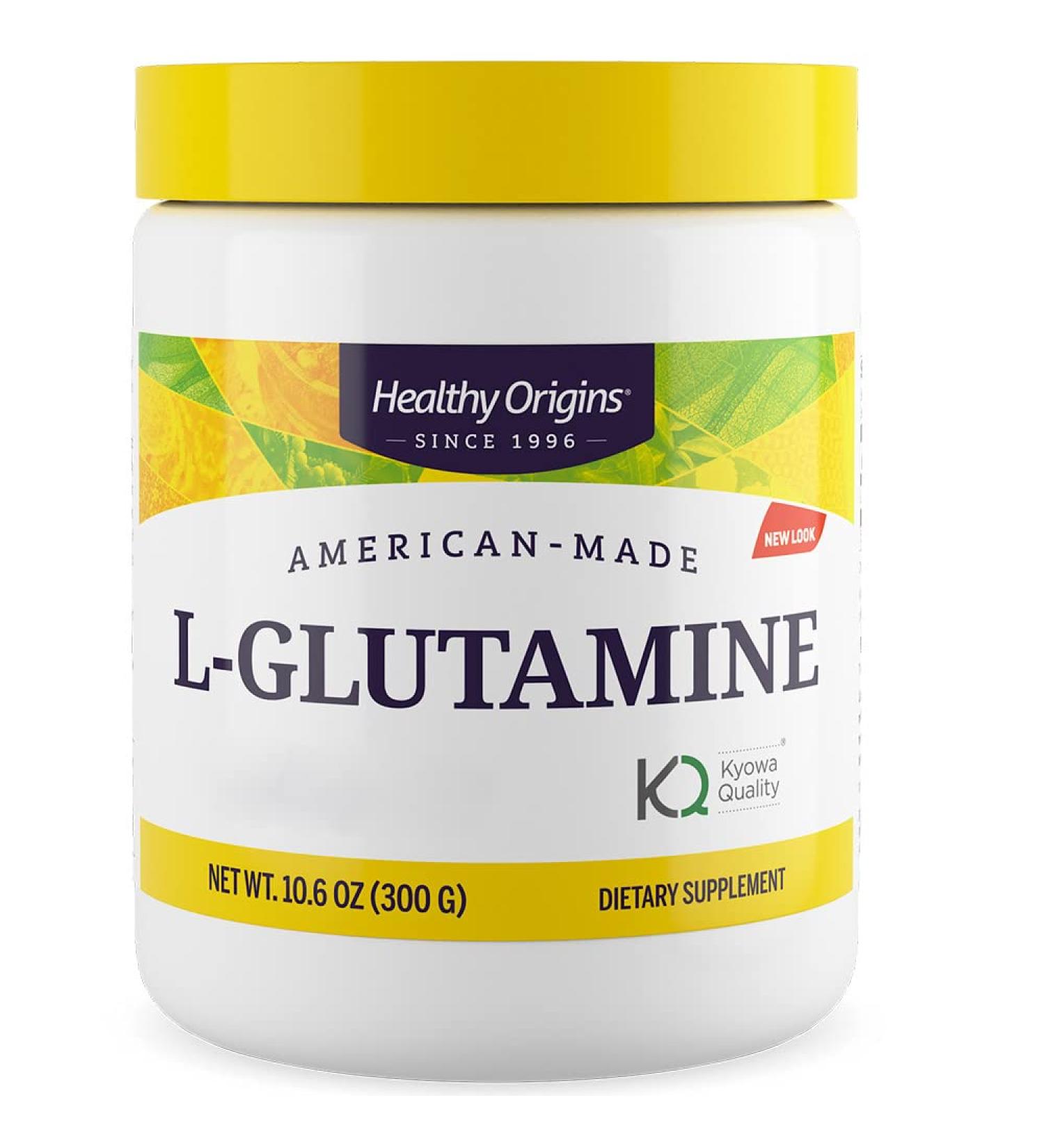 Healthy Origins L-Glutamine 300g Vegan Powder - Lab-Tested, Vegetarian, Soy Free, Gluten Free, Non-GMO - Buy Online on GoSupps.com