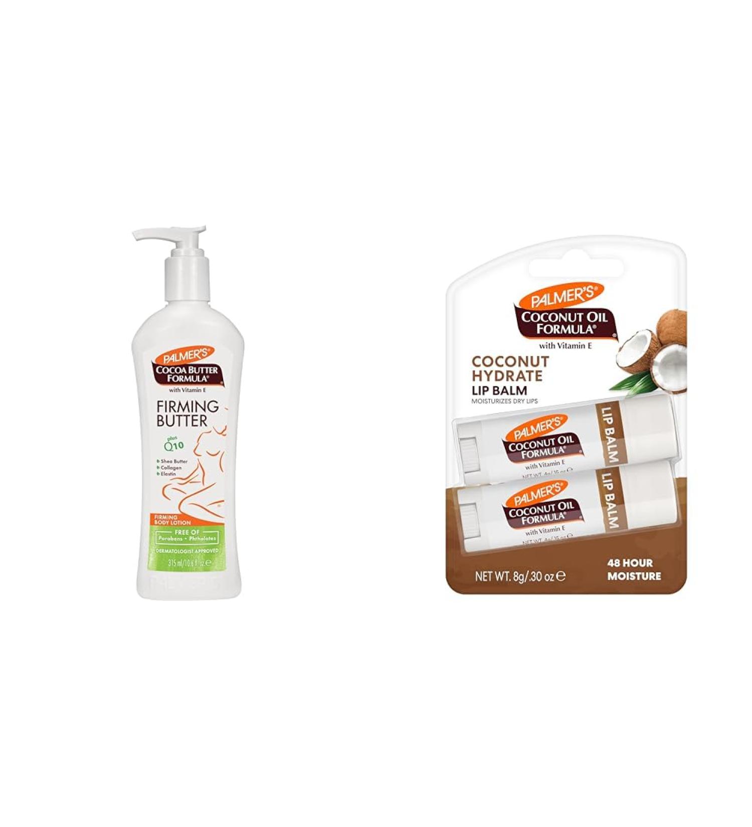 Palmer's Cocoa Butter Firming Lotion + Coconut Oil Lip Balm Duo 10.6 Fl Oz Lotion + (2) Lip Balms - Buy Online on GoSupps.com