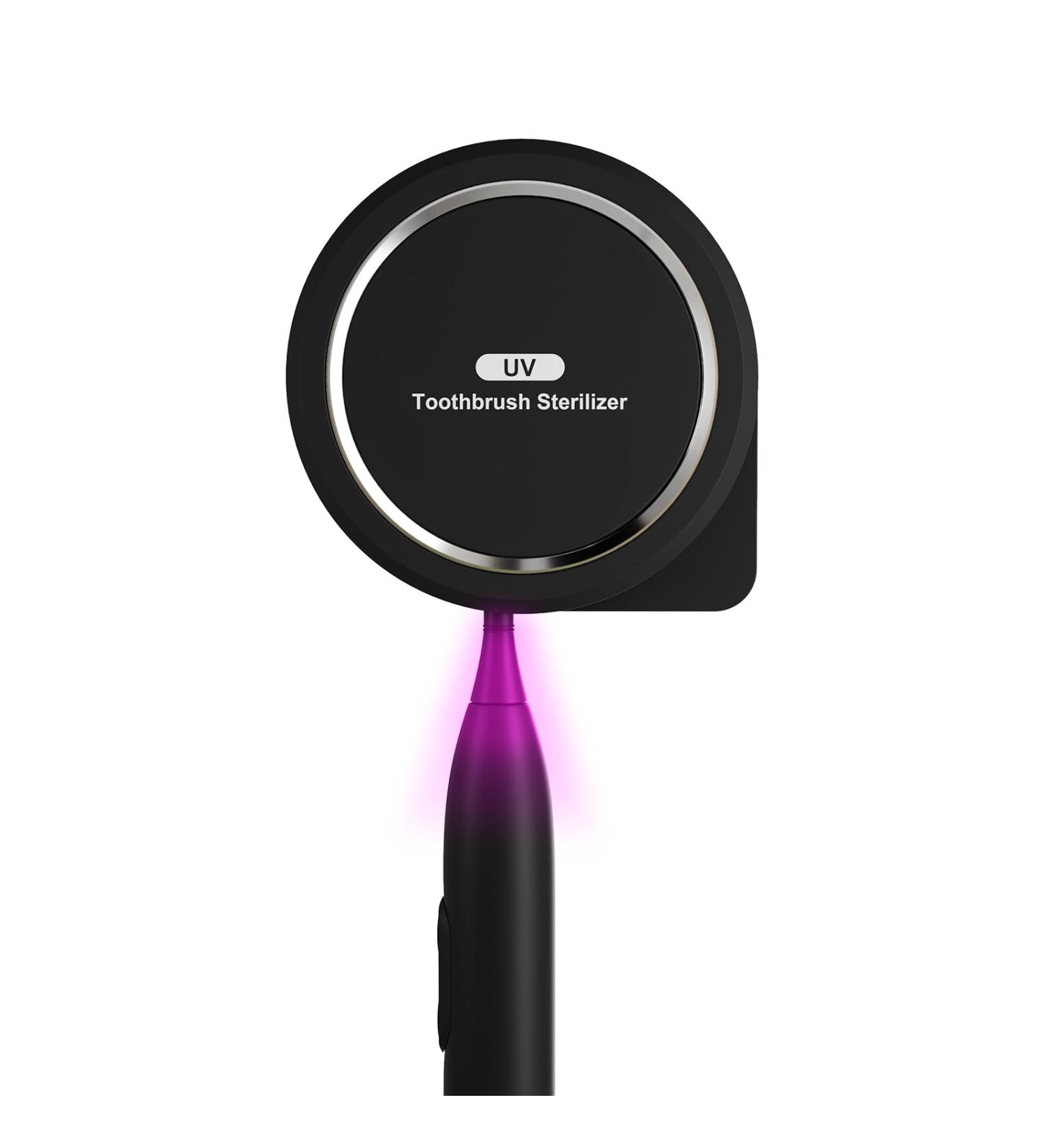 UV Toothbrush Sanitizer Holder - Portable Cleaning Case for Electric & Manual Toothbrushes | Fan Drying Rechargeable Black - Buy Online on GoSupps.com